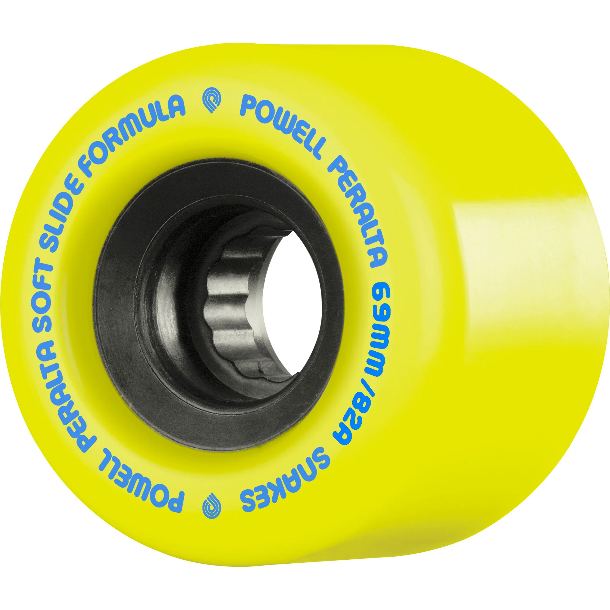 Powell Peralta Longboard Wheels Snakes 69mm 82A Yellow Soft Slide Formula - Image 2