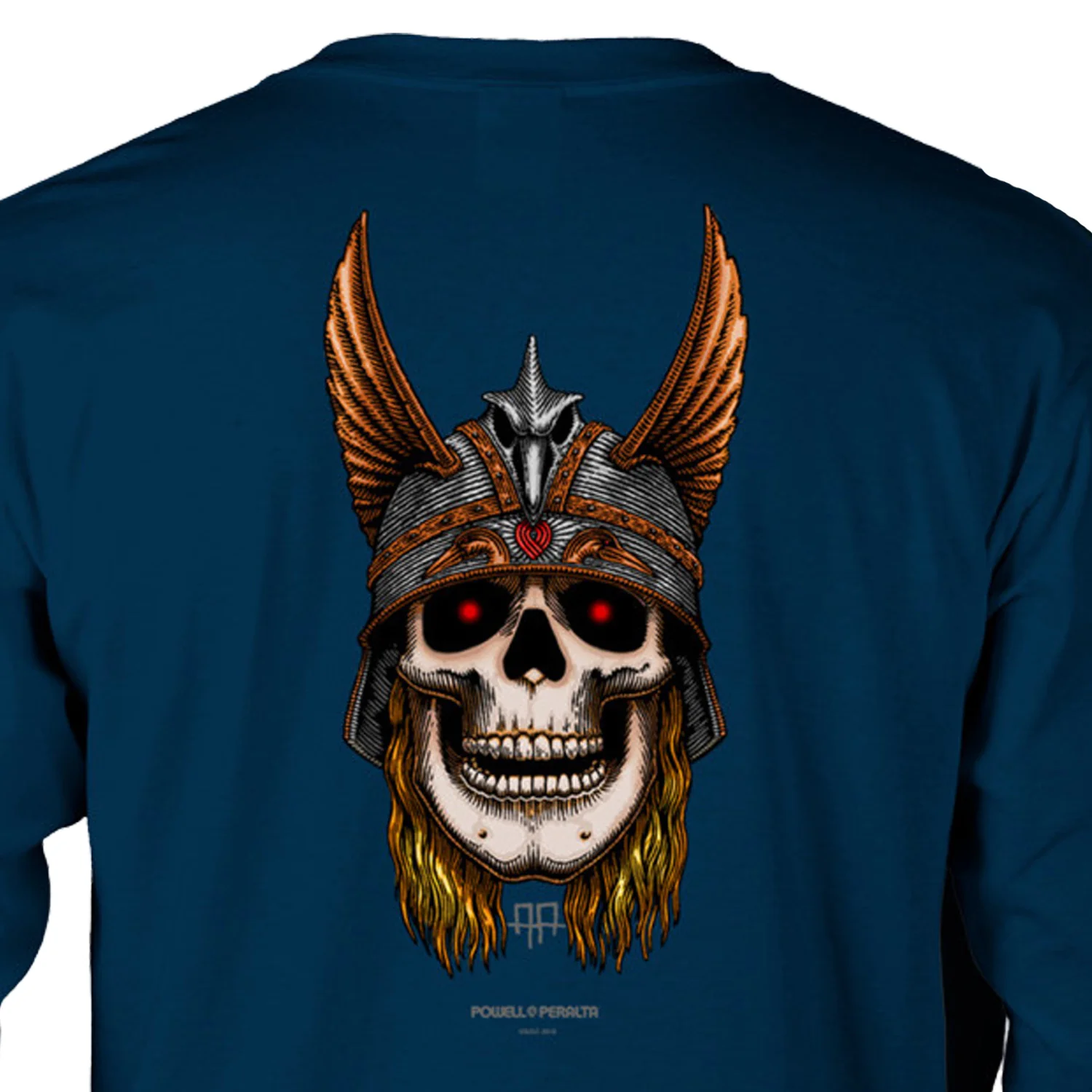 Powell Peralta Longsleeve Shirt Andy Anderson Skull Navy - Image 2