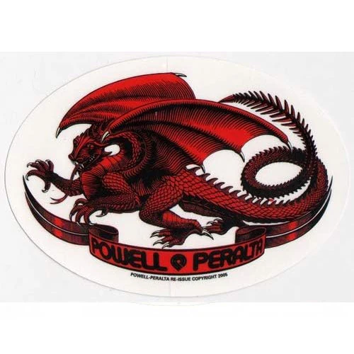 Powell Peralta Oval Dragon Skateboard Sticker 2 Pack - Includes Red and Gold Stickers - 3.5" x 5" - Image 3