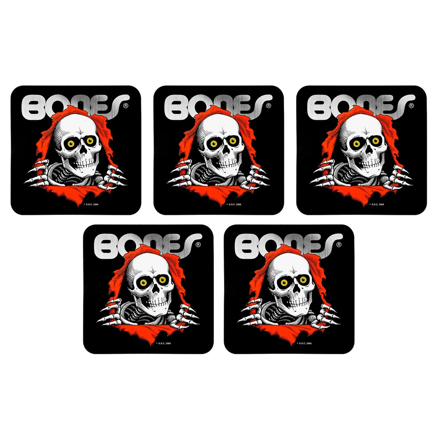 Powell Peralta Ripper Skateboard Sticker Bumper Sticker 5" Black 5-Pack