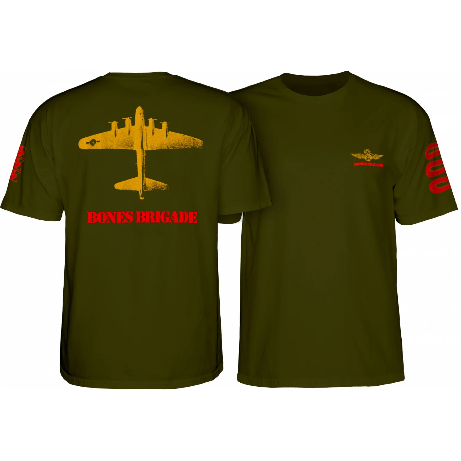 Powell Peralta Shirt Bones Brigade Bomber Military Green