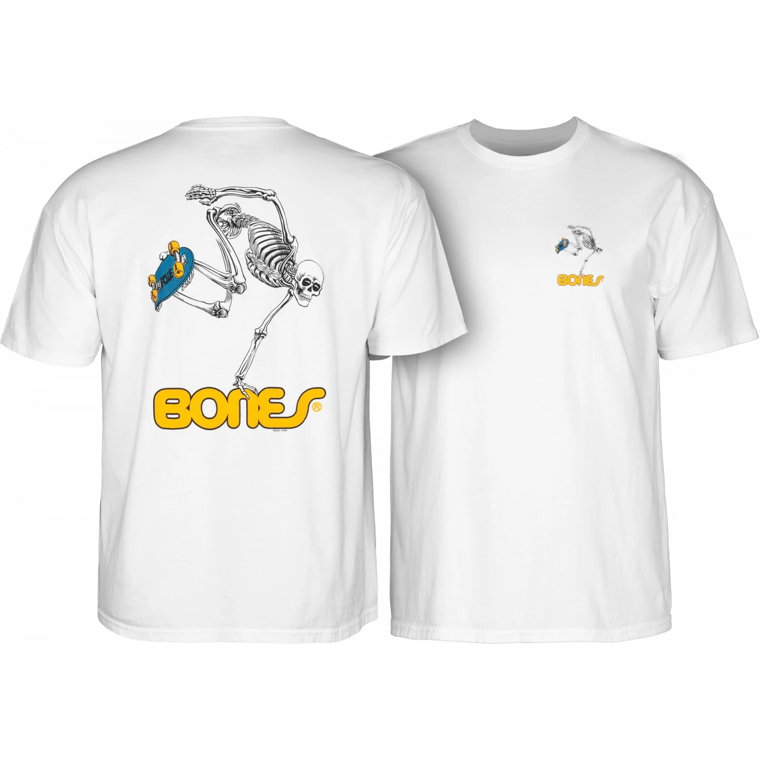 Powell Peralta Shirt Skate Skeleton White