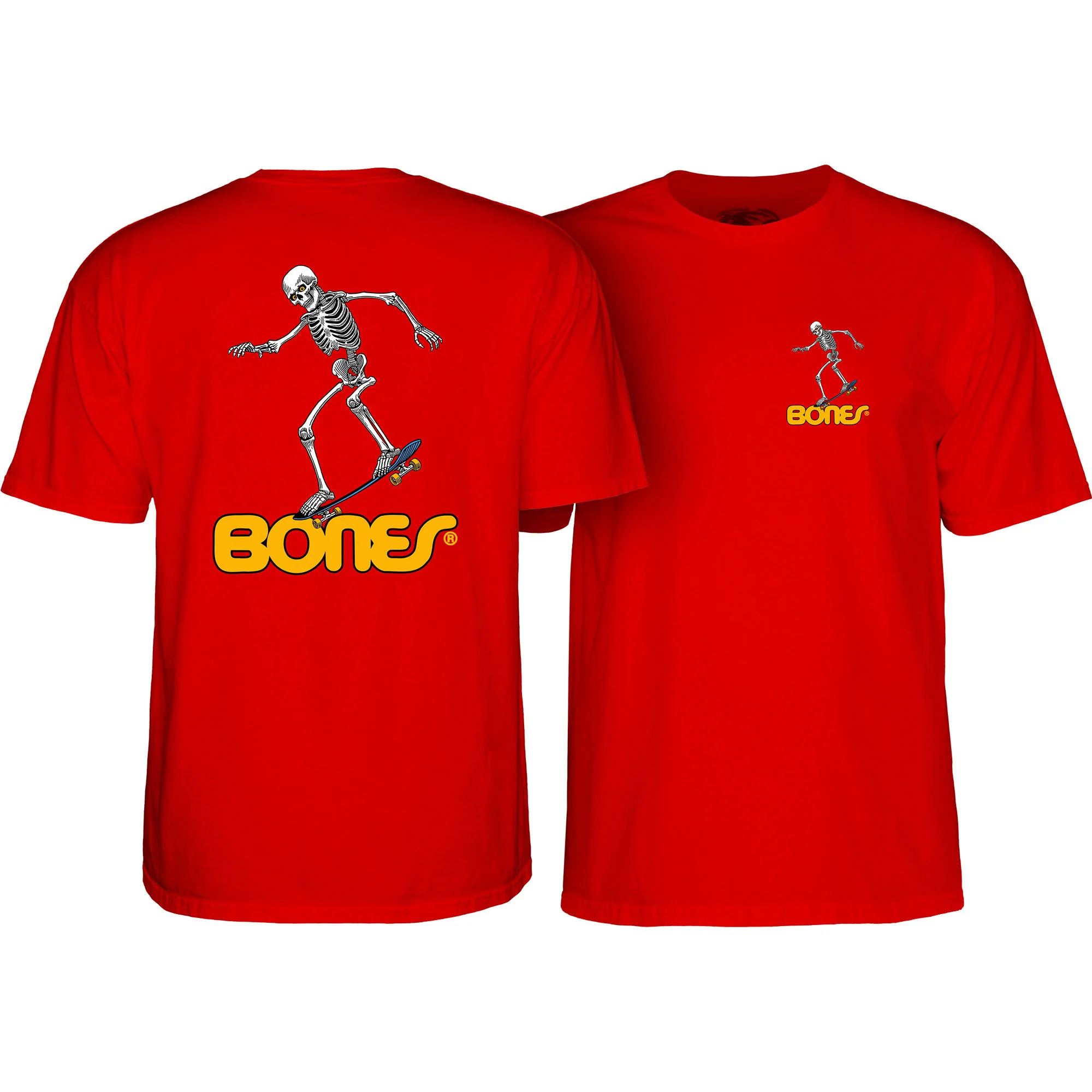 Powell Peralta Shirt Skateboard Skeleton 3 Red