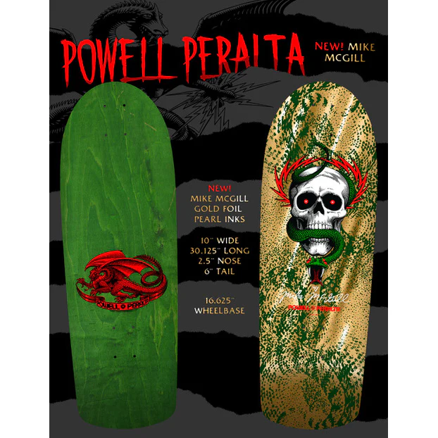 Powell Peralta Skateboard Complete McGill Skull and Snake Green/Gold Foil Old School Reissue - Image 6