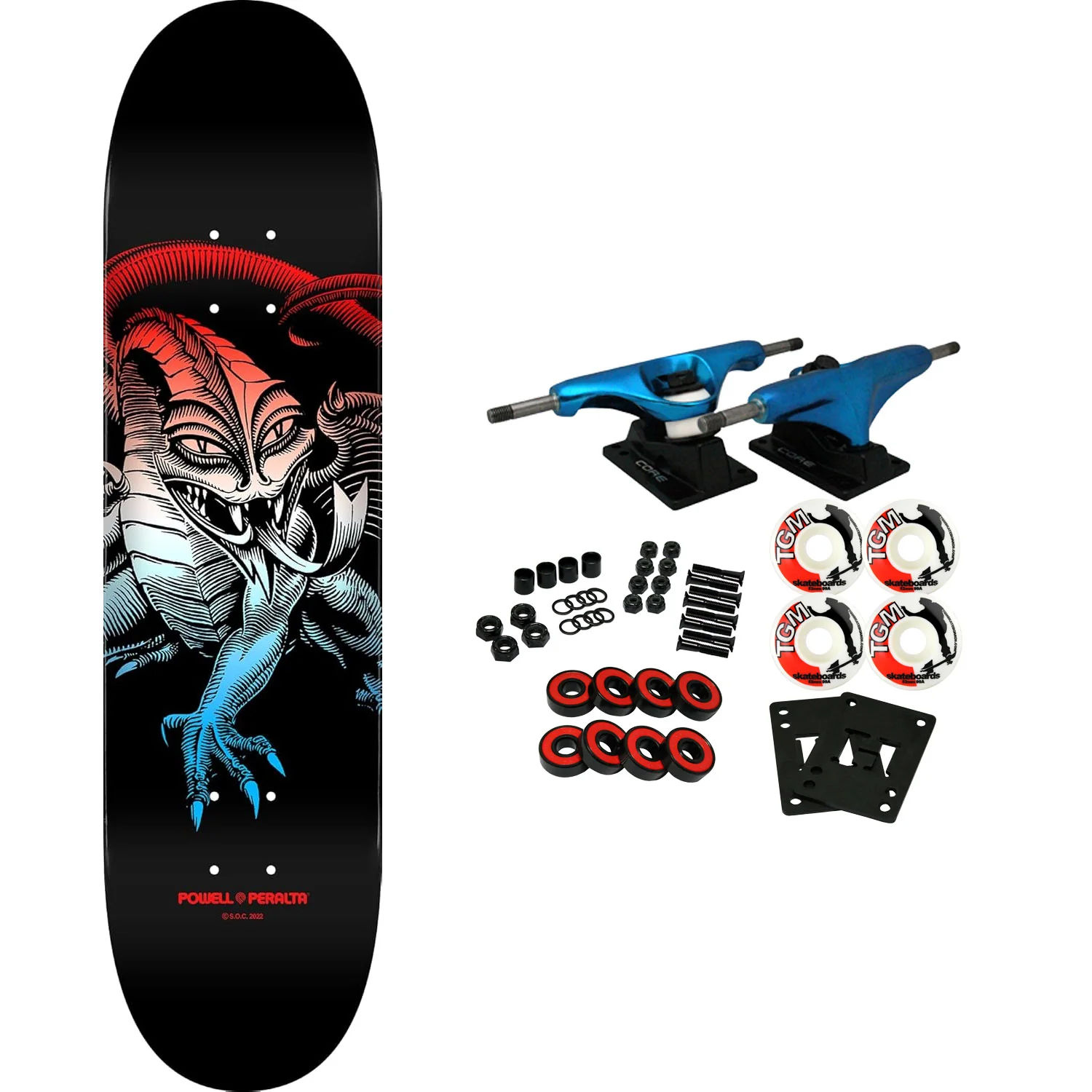 Powell Peralta Skateboard Complete Steve Caballero Blue Fade 8.25" x 31.95"