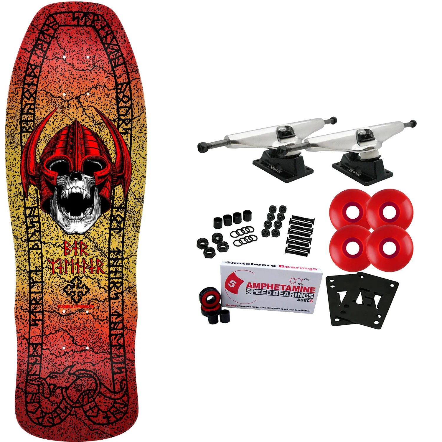 Powell Peralta Skateboard Complete Welinder Classic Red/Yellow Old School Reissue