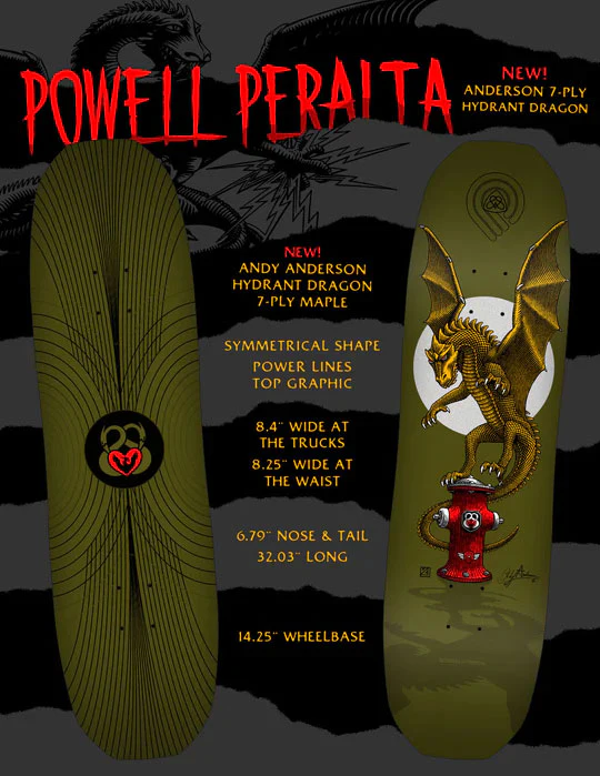 Powell Peralta Skateboard Deck Andy Anderson Hydrant Maple 8.4" x 32.03" - Image 3