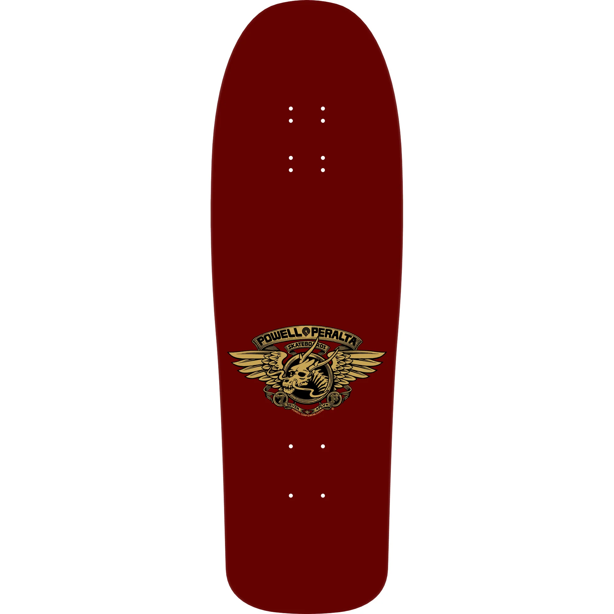 Powell Peralta Skateboard Deck Caballero Mask Burgundy/Gold Foil Old School Reissue - Image 2