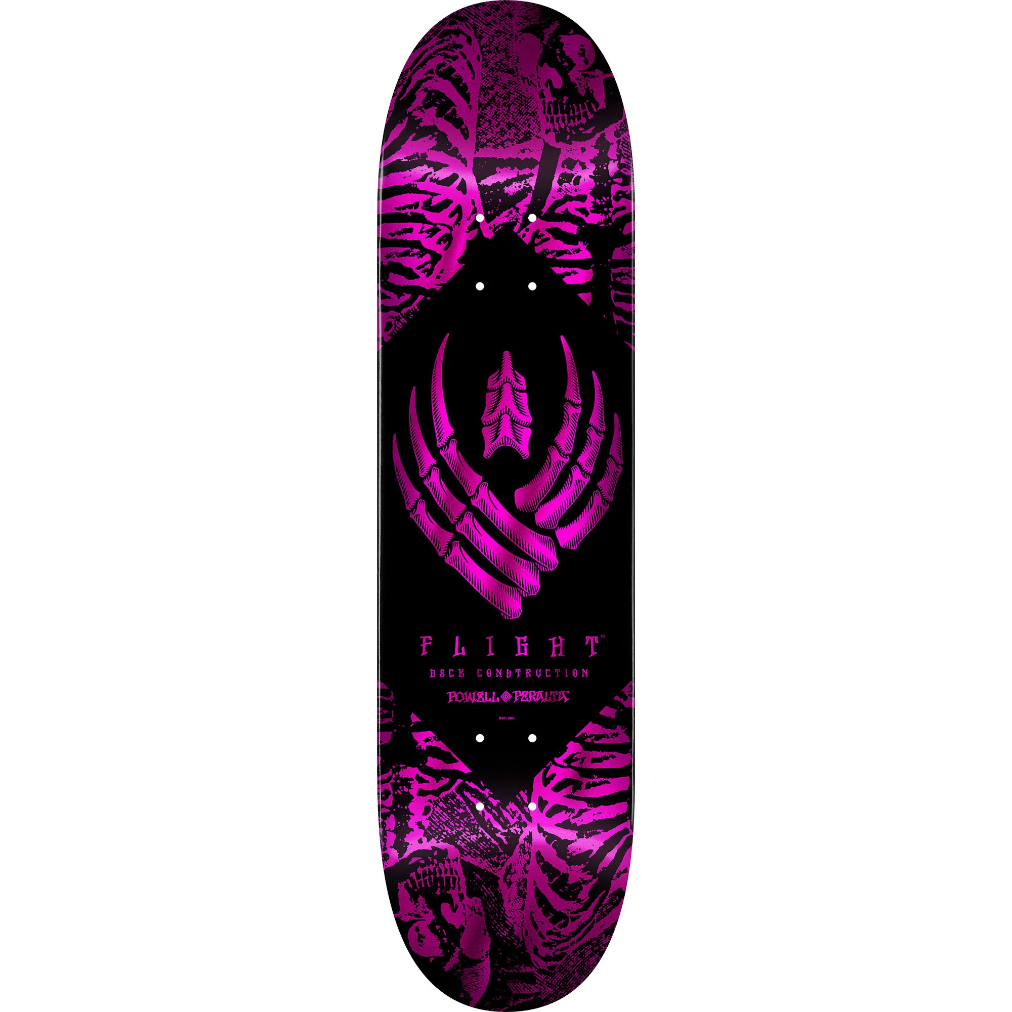 Powell Peralta Skateboard Deck Flight 242 Skeleton Foil Pink 8.0" x 31.45"