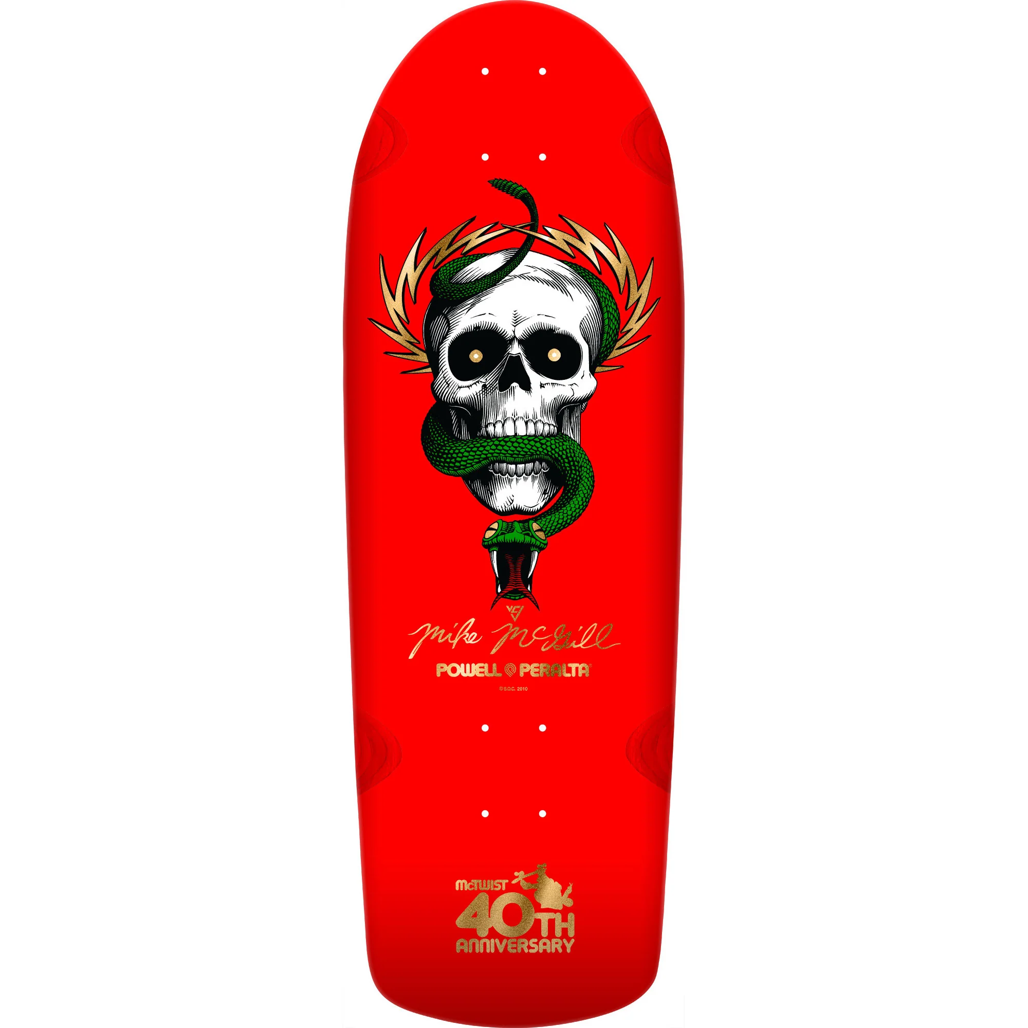 Powell Peralta Skateboard Deck McGill McTwist 40th Red/Gold Foil Old School Reissue
