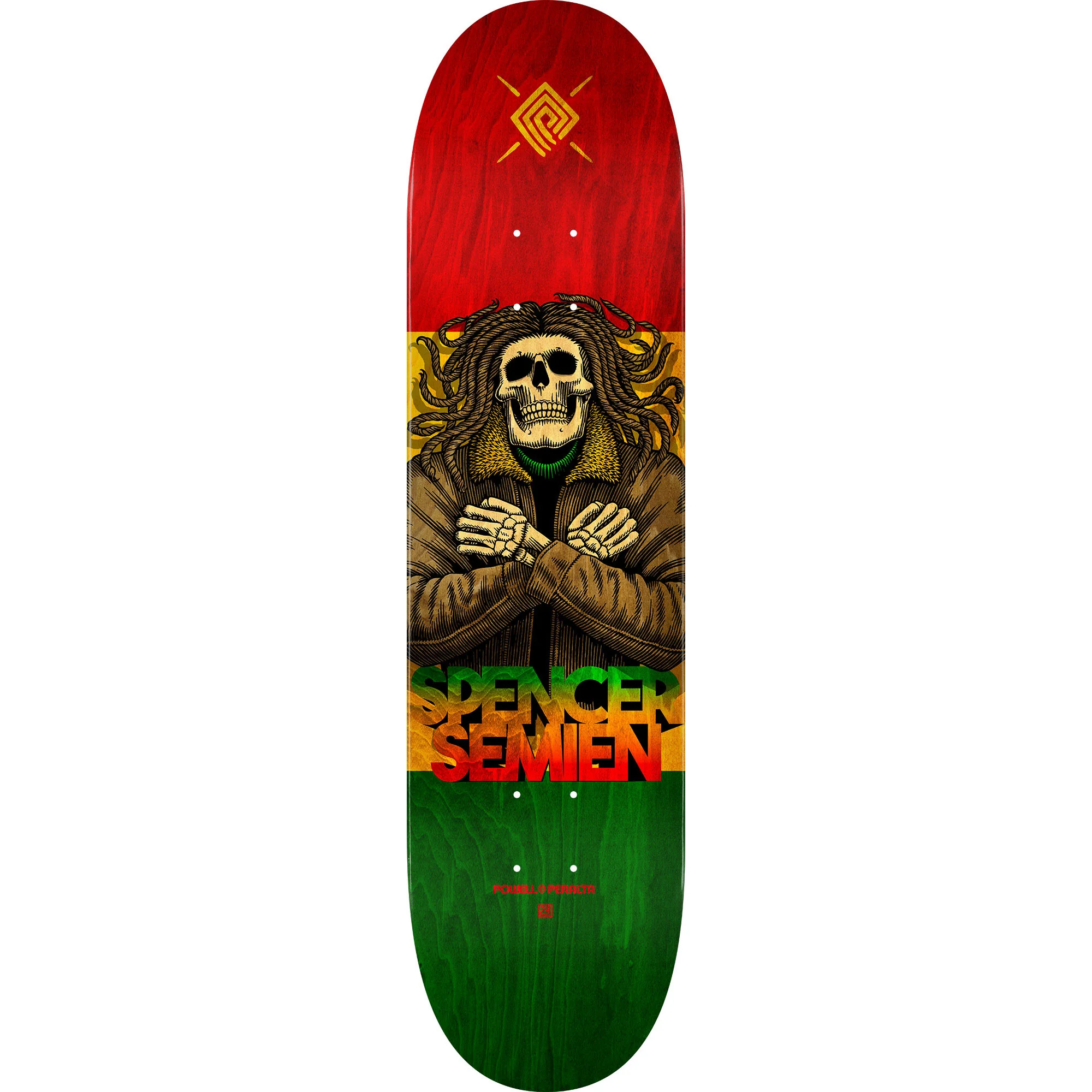 Powell Peralta Skateboard Deck Spencer Semien Dreads Rasta 8.0" x 31.45"