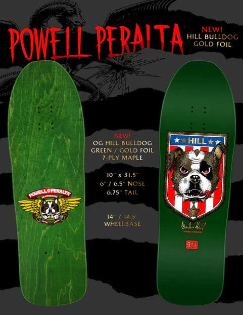 Powell Peralta Skateboard Frankie Hill Bull Dog Green/Gold Foil / Independent/ Rat Bones Black - Image 6
