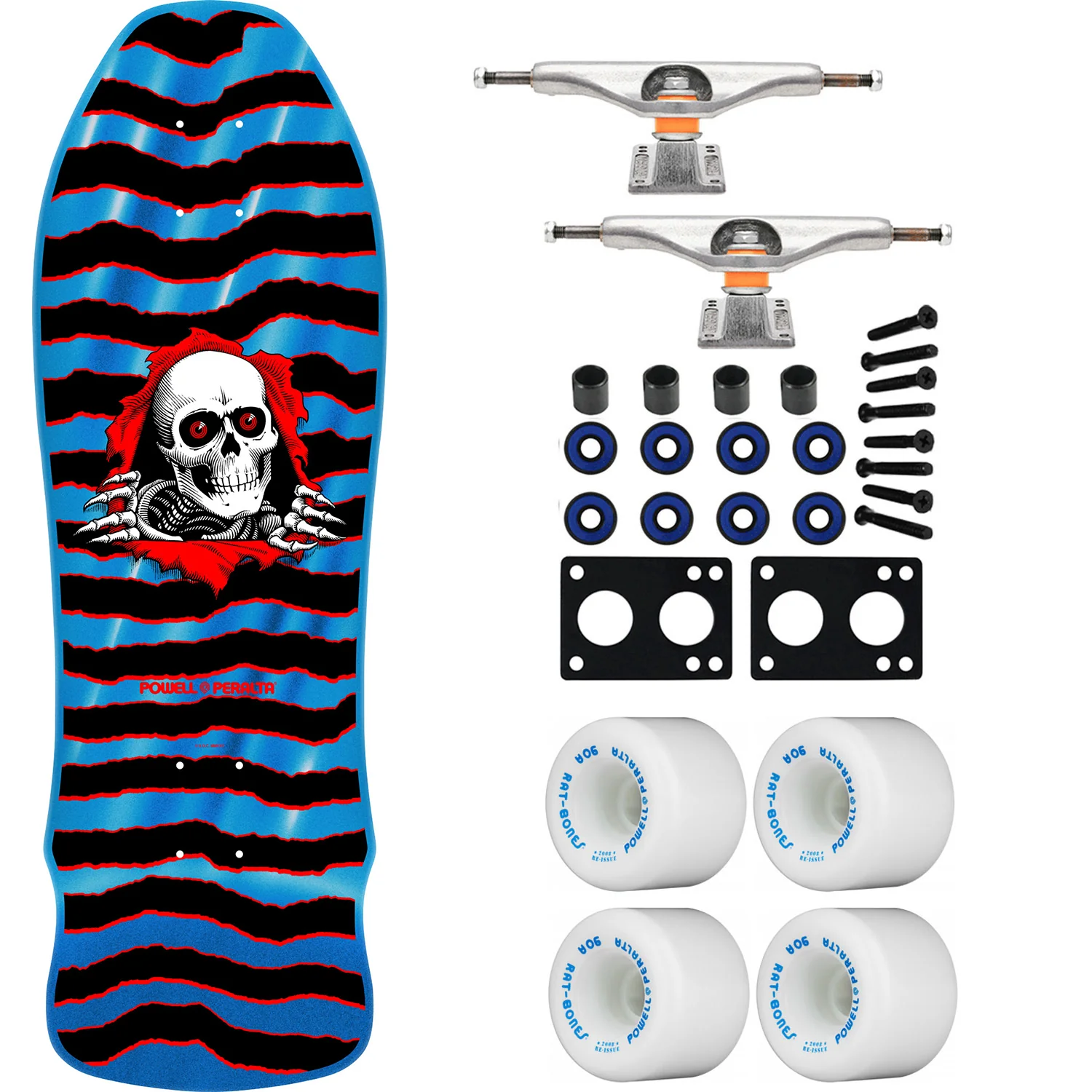 Powell Peralta Skateboard Geegah Ripper Blue Foil / Independent / Rat Bones White
