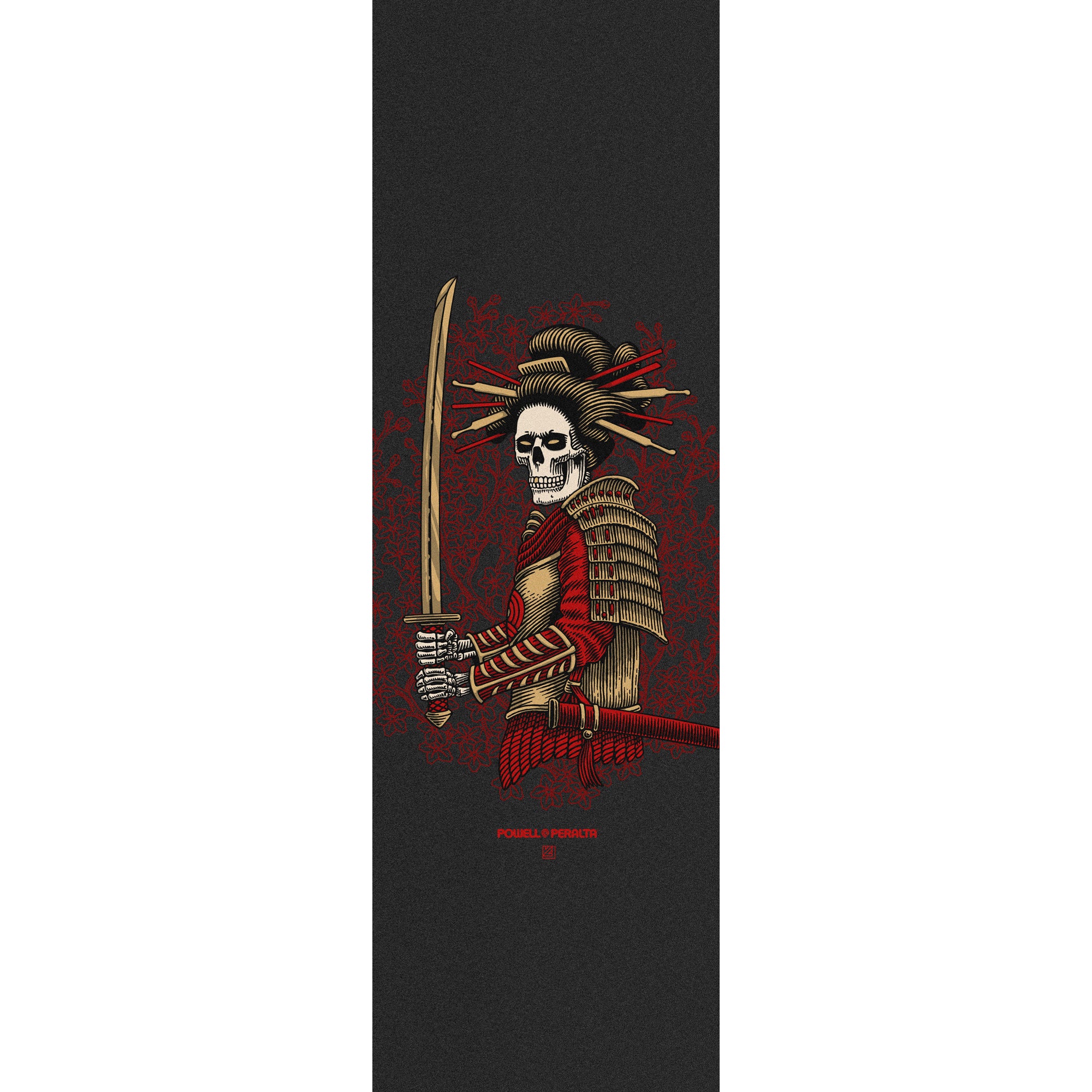 Powell Peralta Skateboard Griptape Sakura Yosozumi Onna-Bugeisha 10.5" x 33" Black Sheet