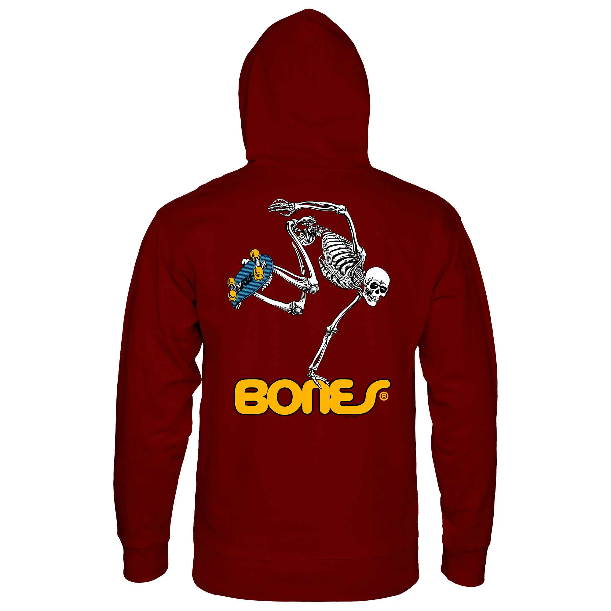 Powell Peralta Skateboard Hoody Skateboard Skeleton Maroon - Image 2