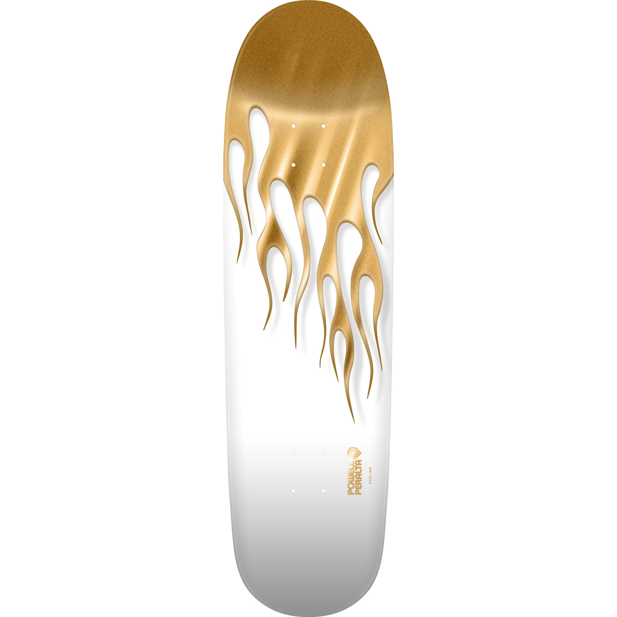 Powell Peralta Skateboard Hot Rod Flames White/Gold / Independent / Rat Bones Black - Image 4