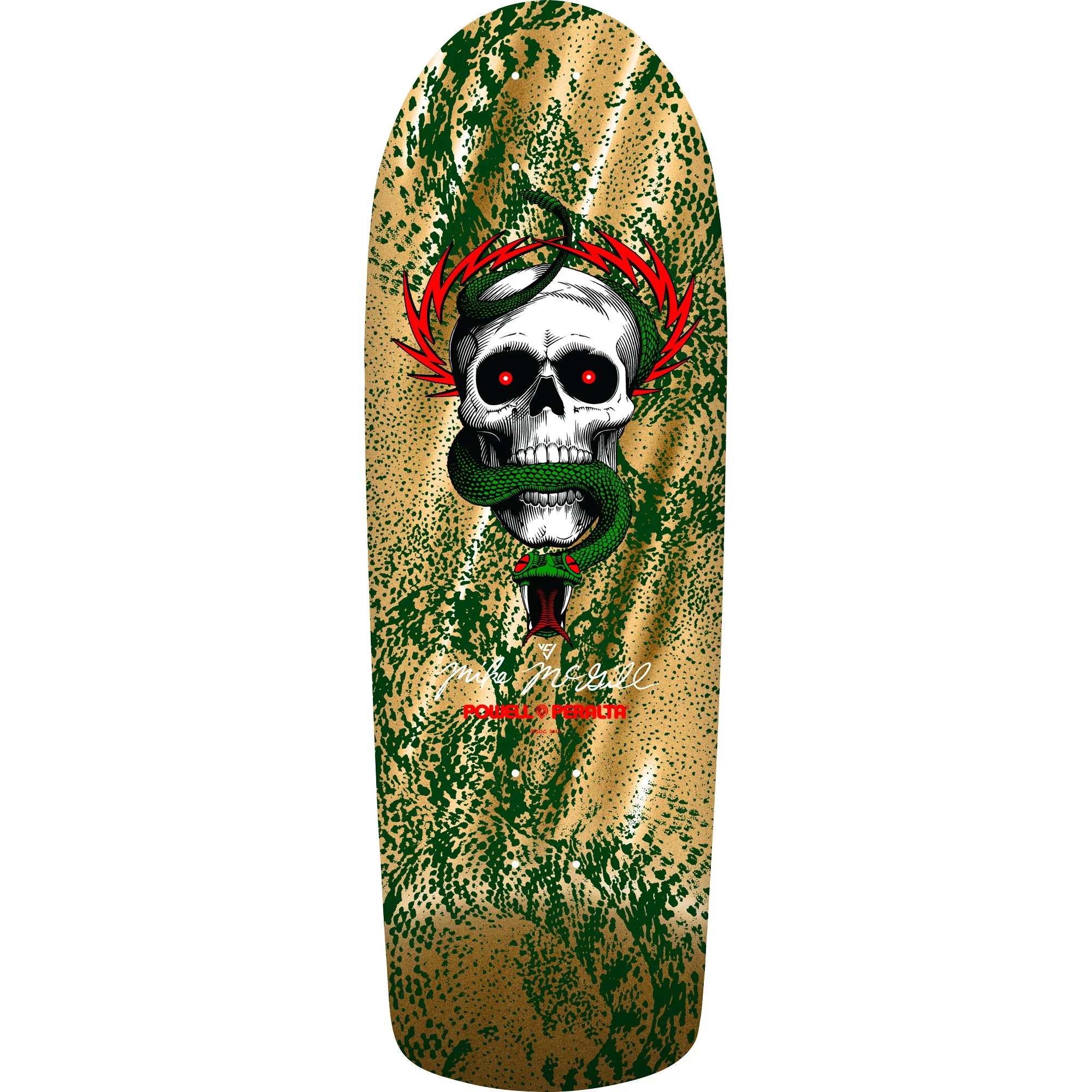 Powell Peralta Skateboard McGill Skull and Snake Green/Gold Foil / Independent/ Rat Bones White - Image 4