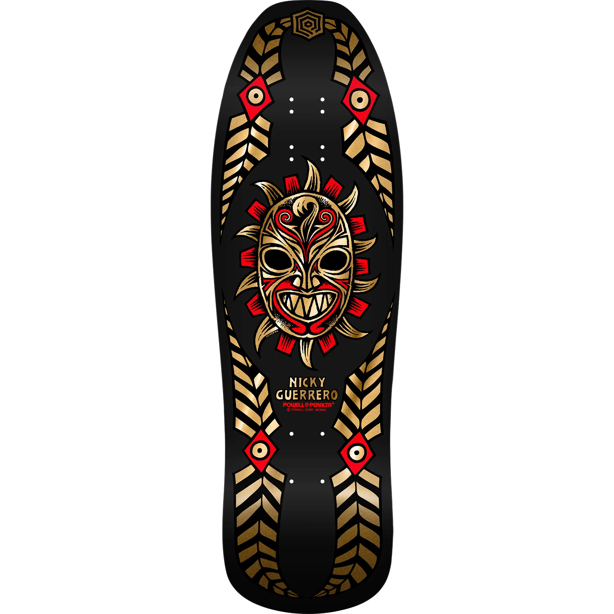 Powell Peralta Skateboard Nicky Guerrero Mask Black/Gold Foil / Independent / Rat Bones White - Image 4