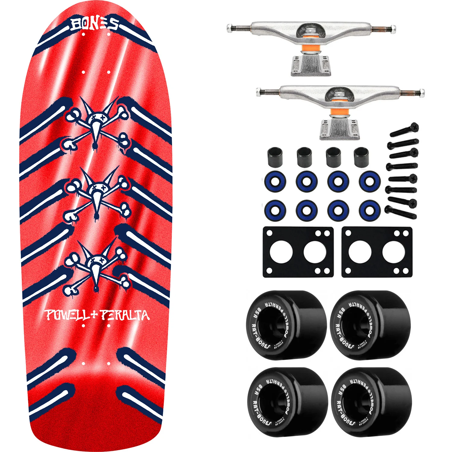 Powell Peralta Skateboard OG Rat Bones Red Foil / Independent/ Rat Bones Black
