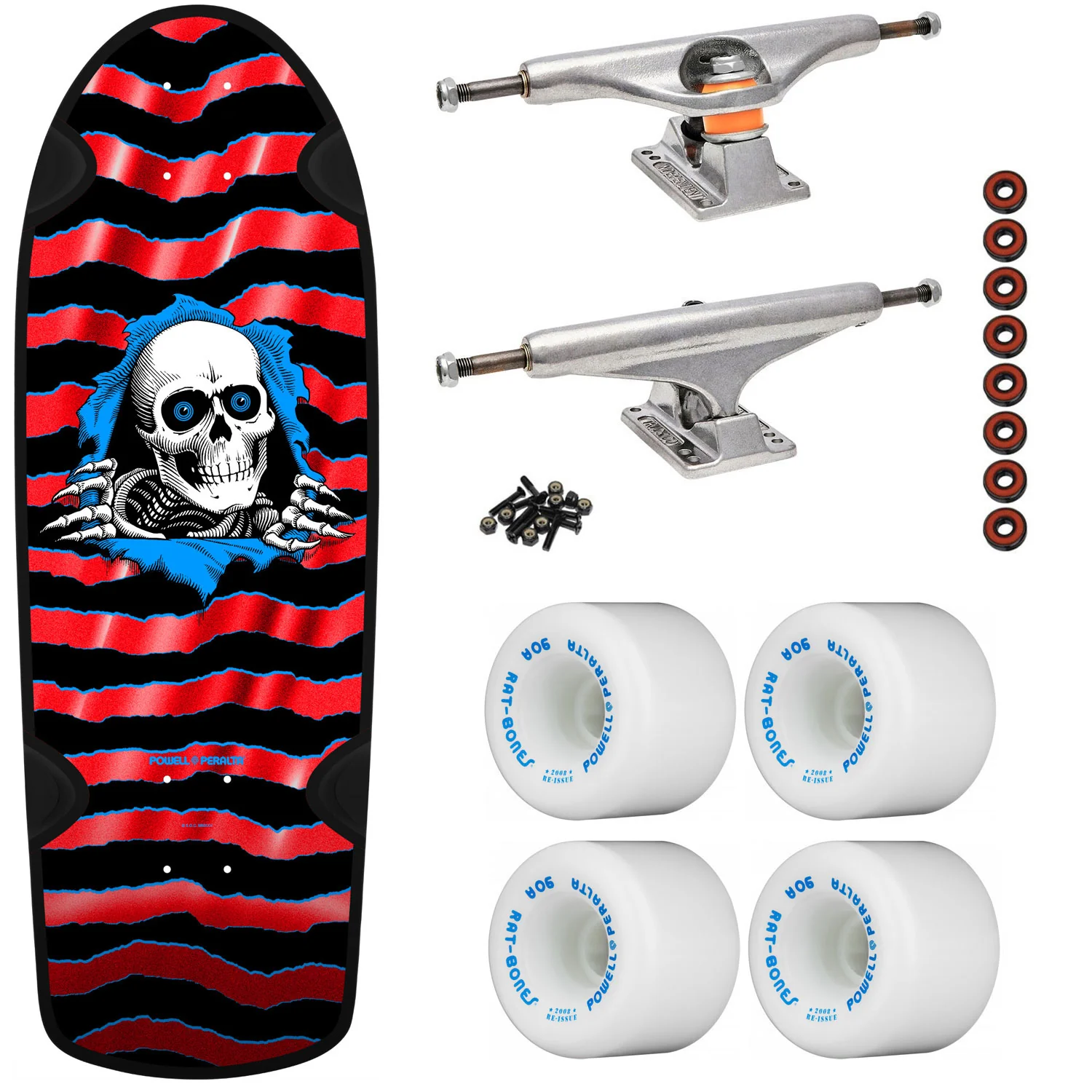 Powell Peralta Skateboard OG Ripper Red Foil / Independent/ Rat Bones White