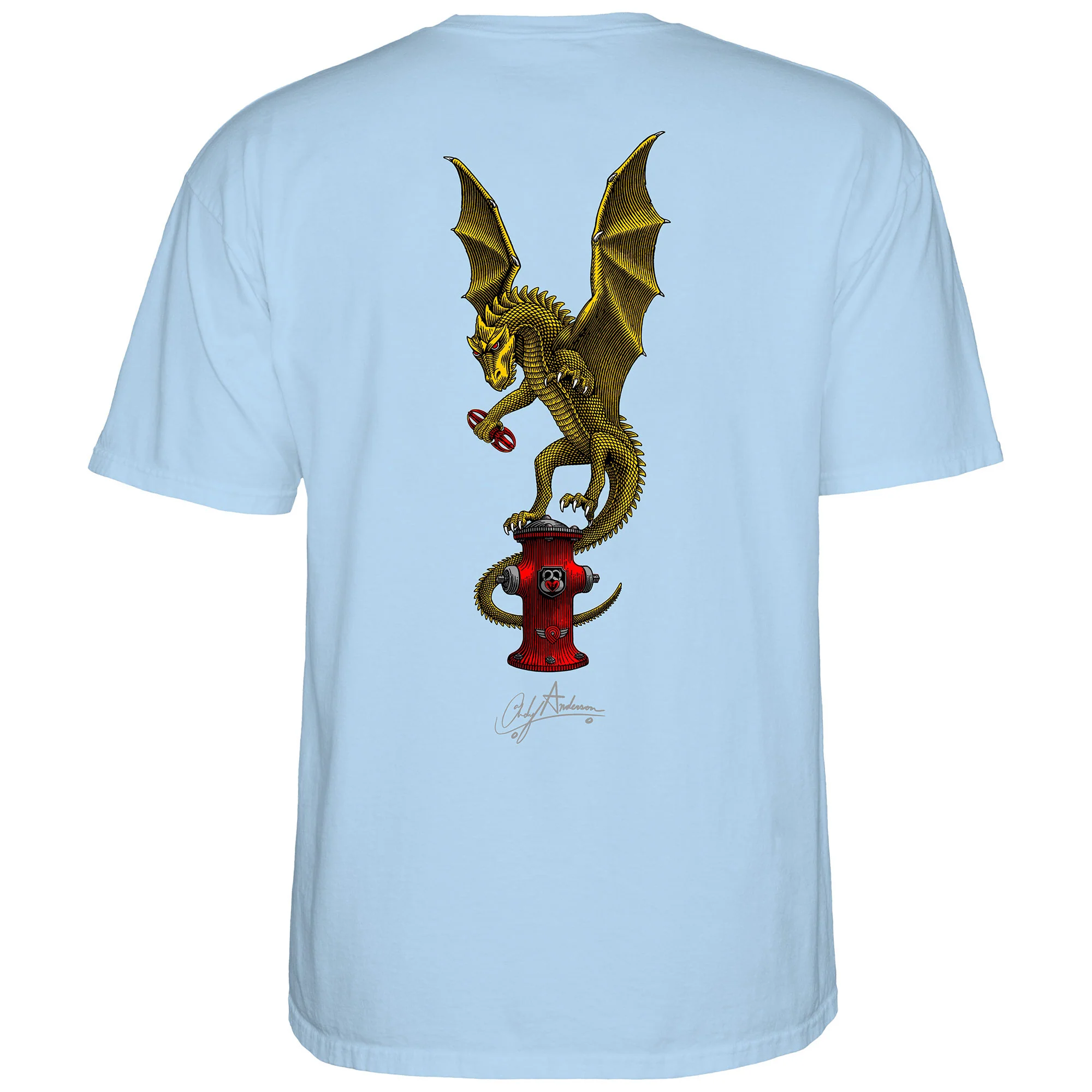 Powell Peralta Skateboard Shirt Andy Anderson Vajra Light Blue - Image 2