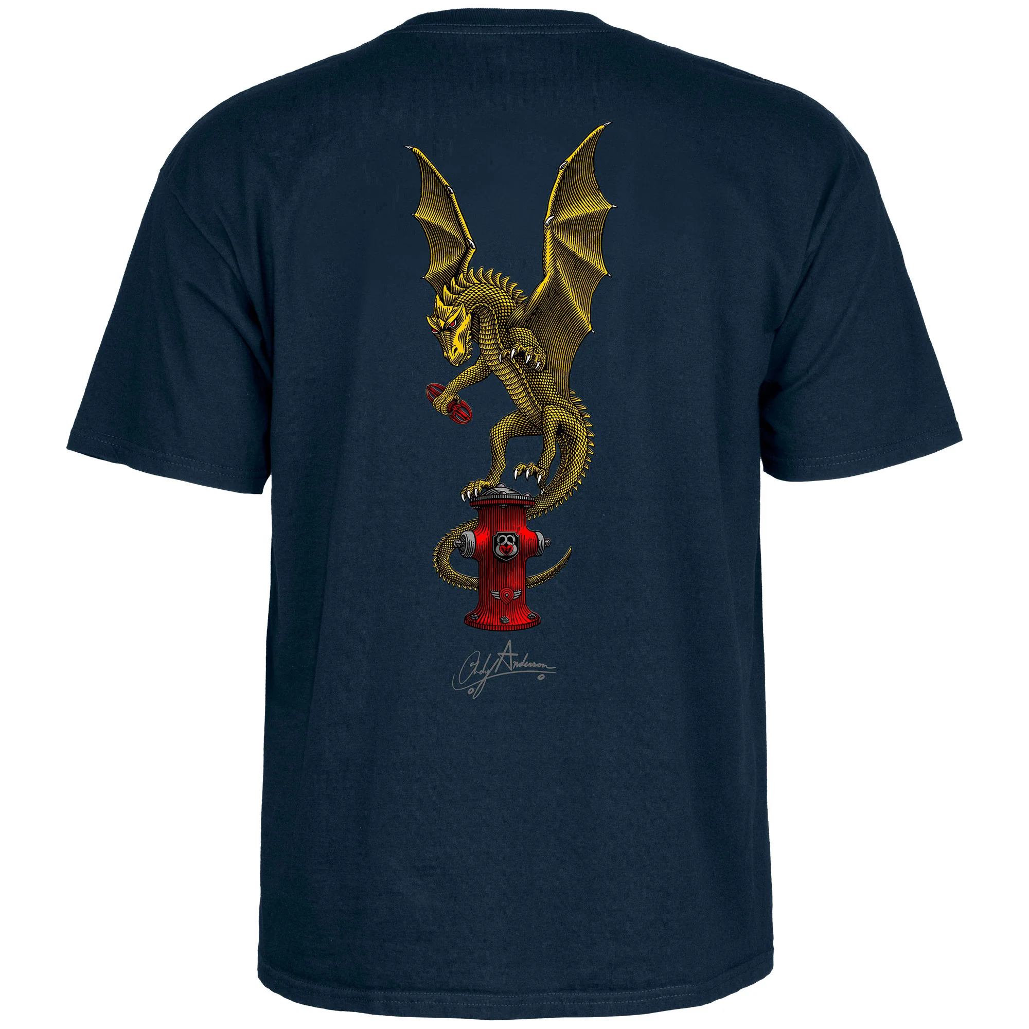 Powell Peralta Skateboard Shirt Andy Anderson Vajra Navy - Image 2
