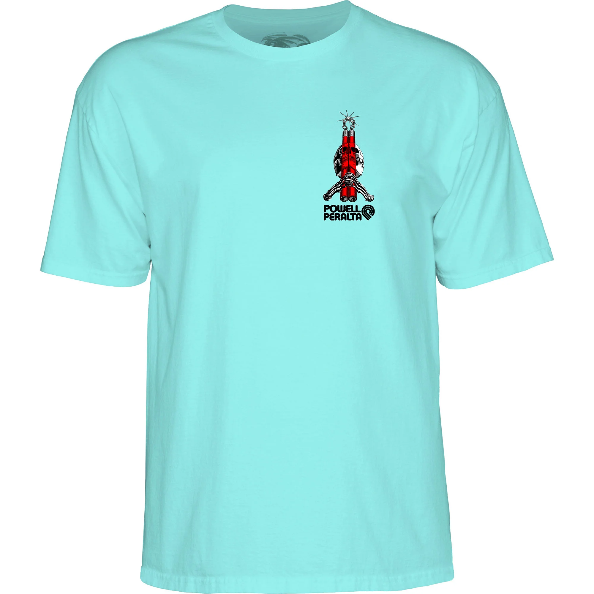 Powell Peralta Skateboard Shirt Bruce Lee Skull and Nunchucks Celadon - Image 3