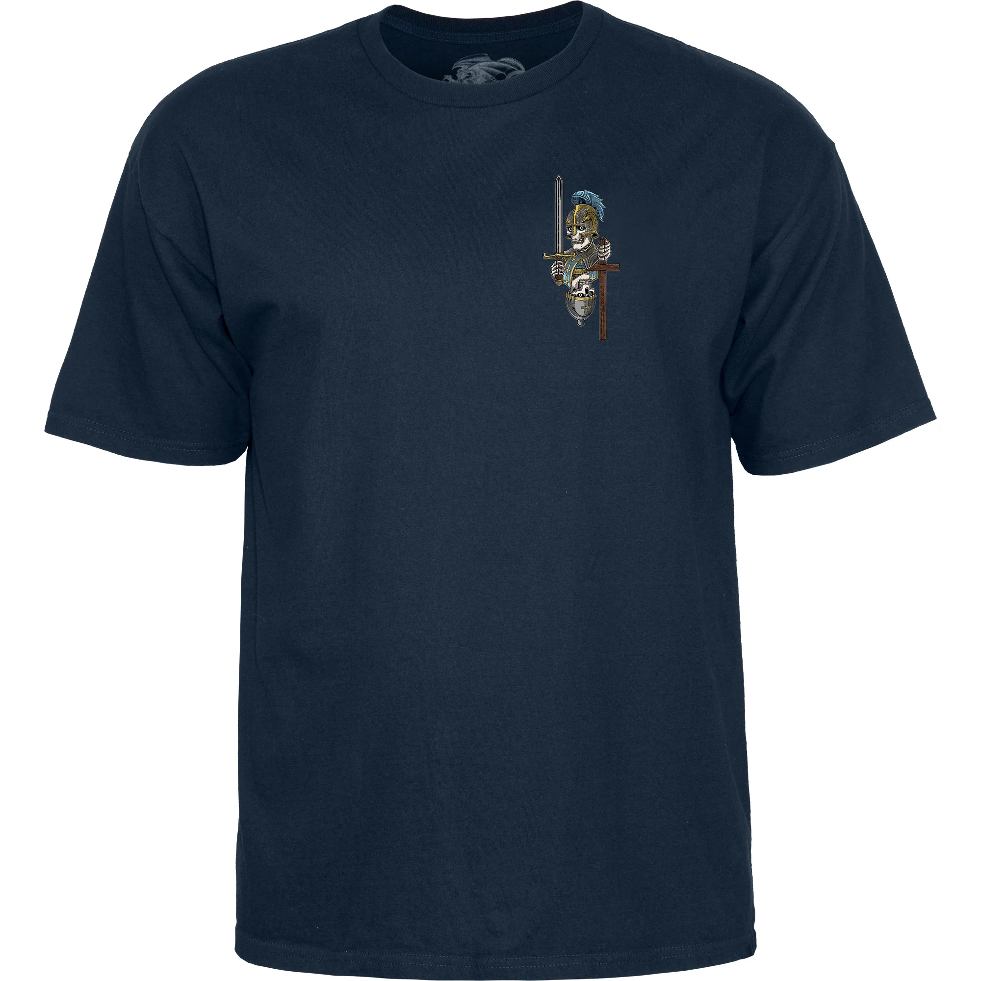 Powell Peralta Skateboard Shirt Dan Corrigan Chess Skulls Navy - Image 3