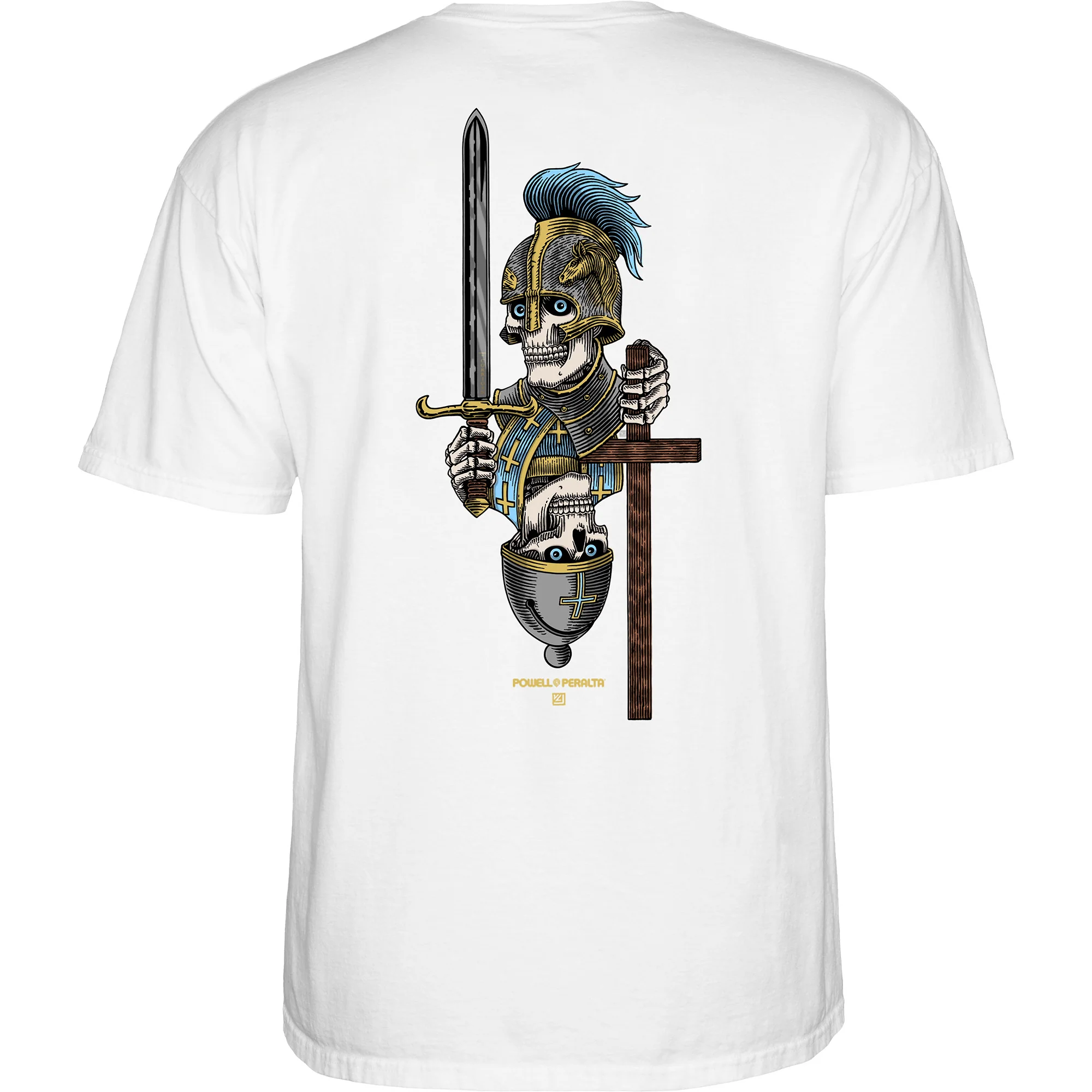 Powell Peralta Skateboard Shirt Dan Corrigan Chess Skulls White - Image 2