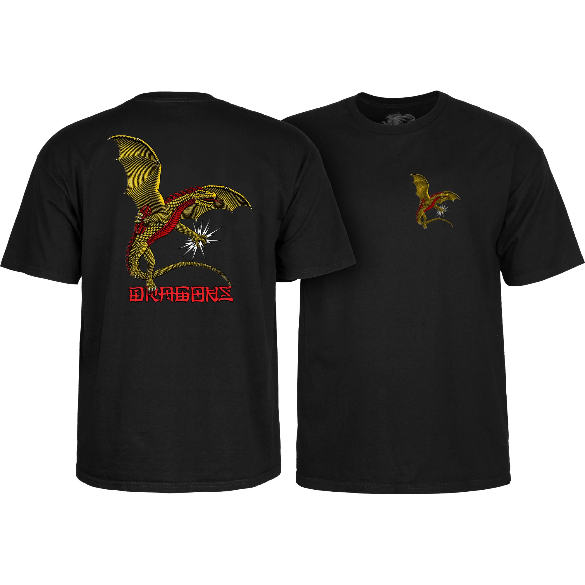 Powell Peralta Skateboard Shirt Dragons Logo Black