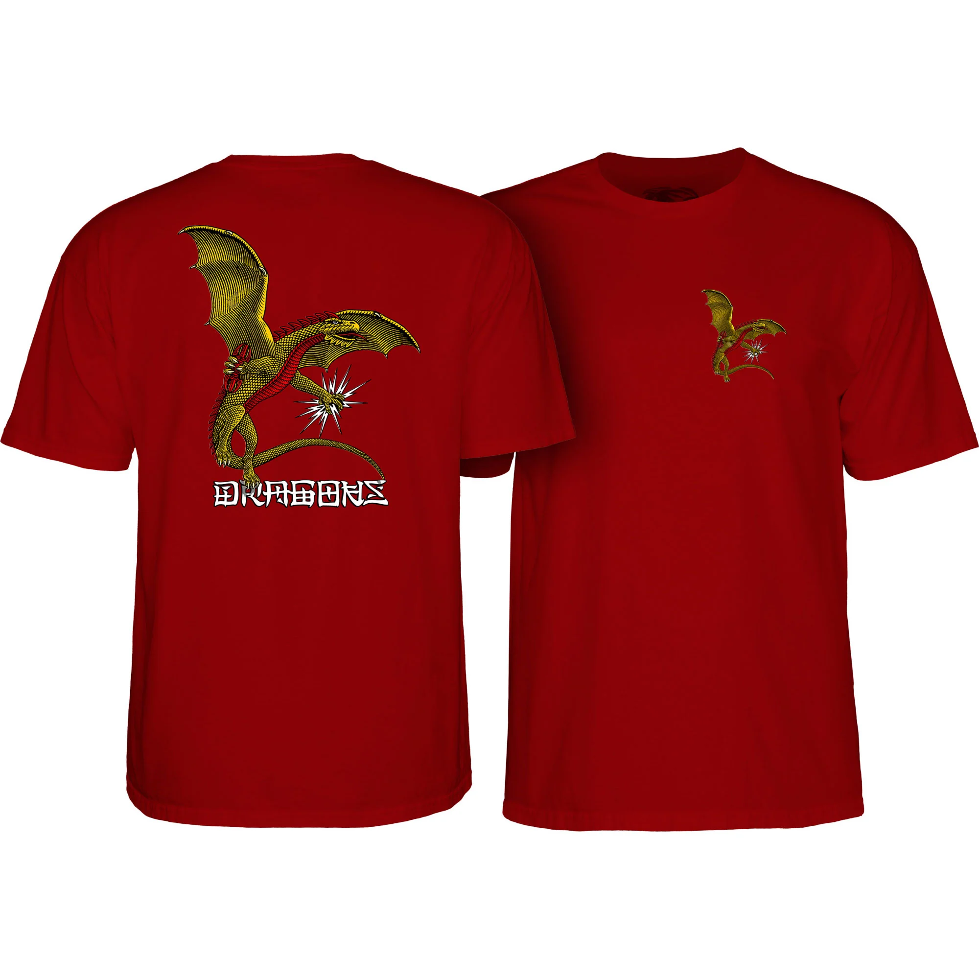 Powell Peralta Skateboard Shirt Dragons Logo Garnet