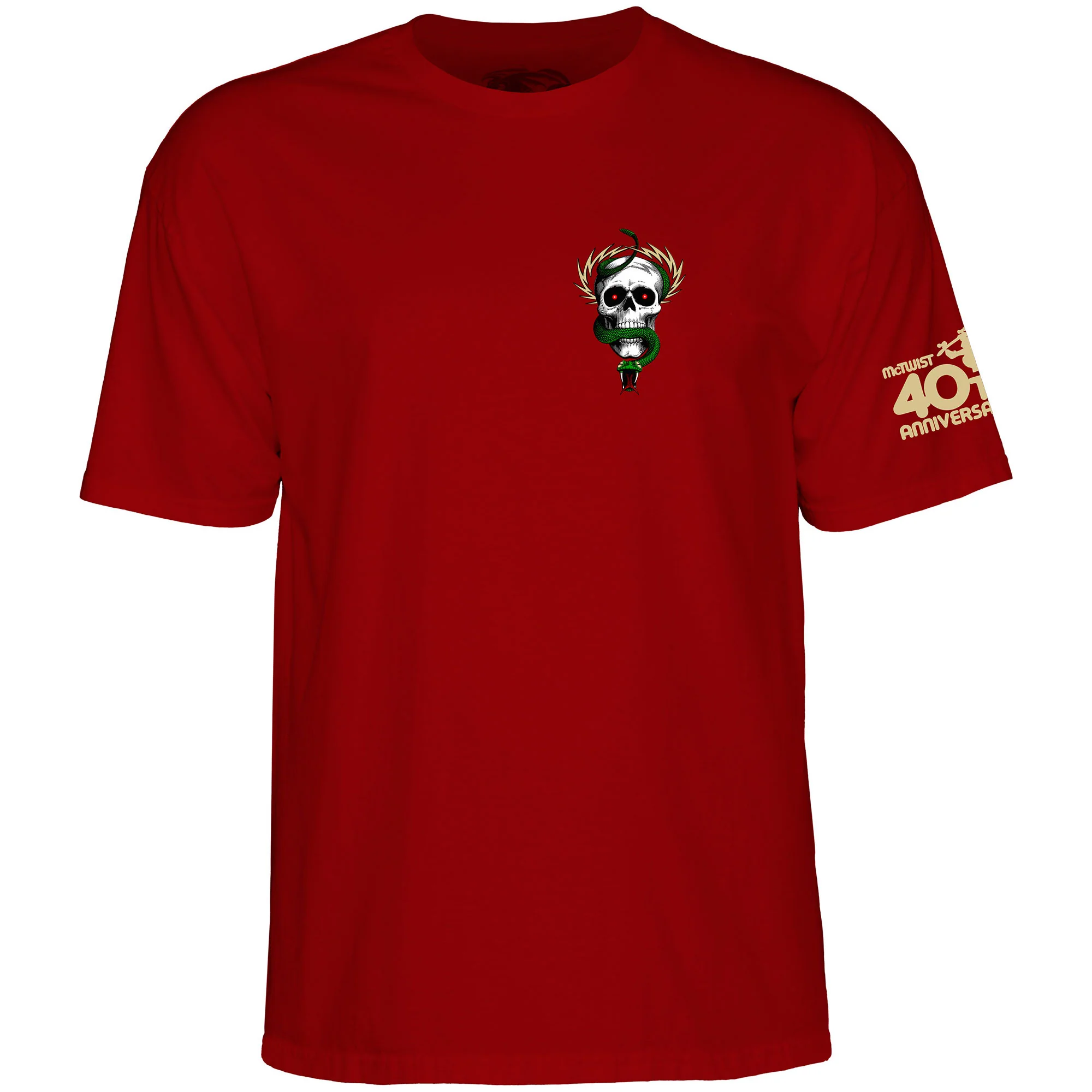 Powell Peralta Skateboard Shirt McGill Skull and Snake 40th Anniversary Garnet - Image 3