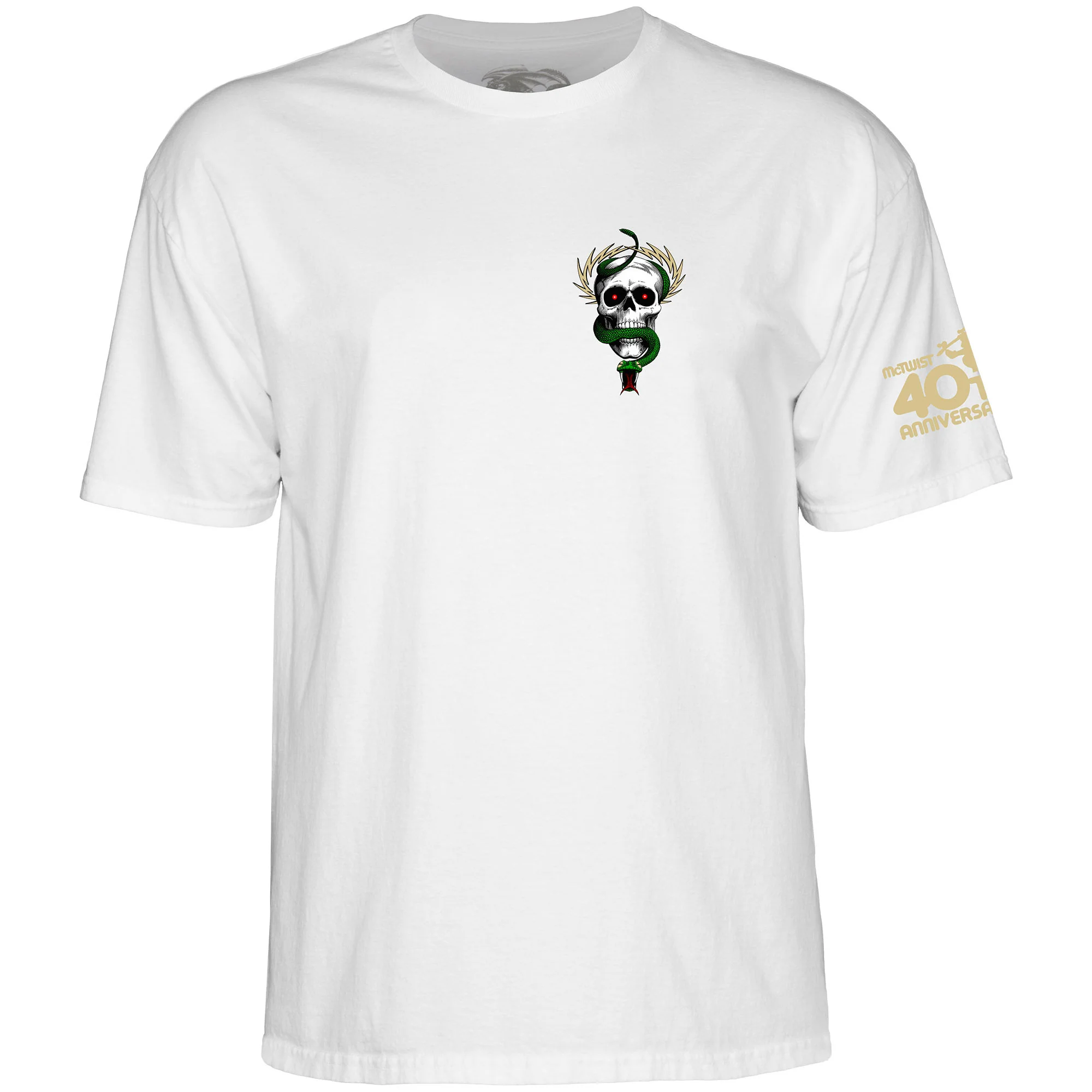 Powell Peralta Skateboard Shirt McGill Skull and Snake 40th Anniversary White - Image 2