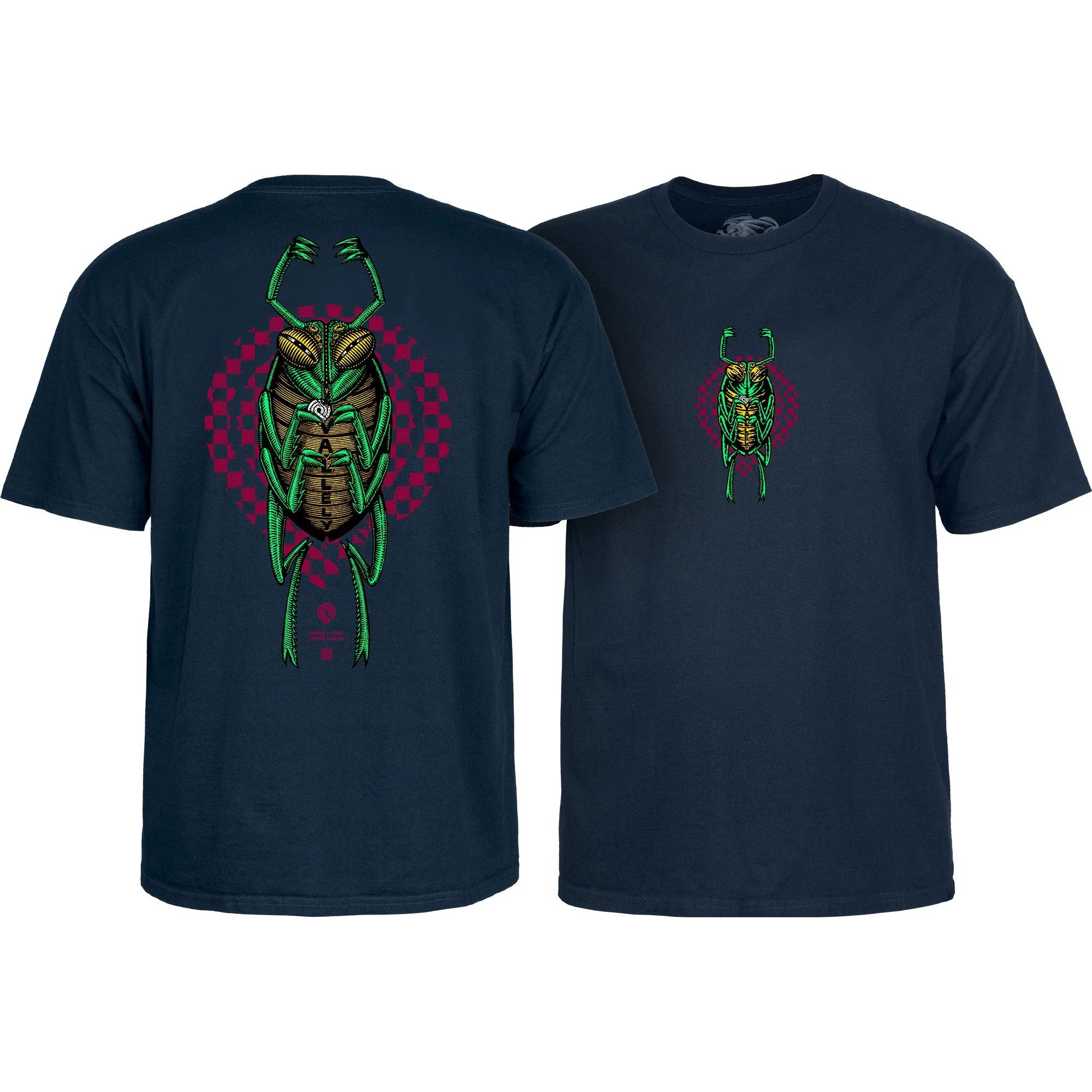 Powell Peralta Skateboard Shirt Mike Vallely Bug Navy