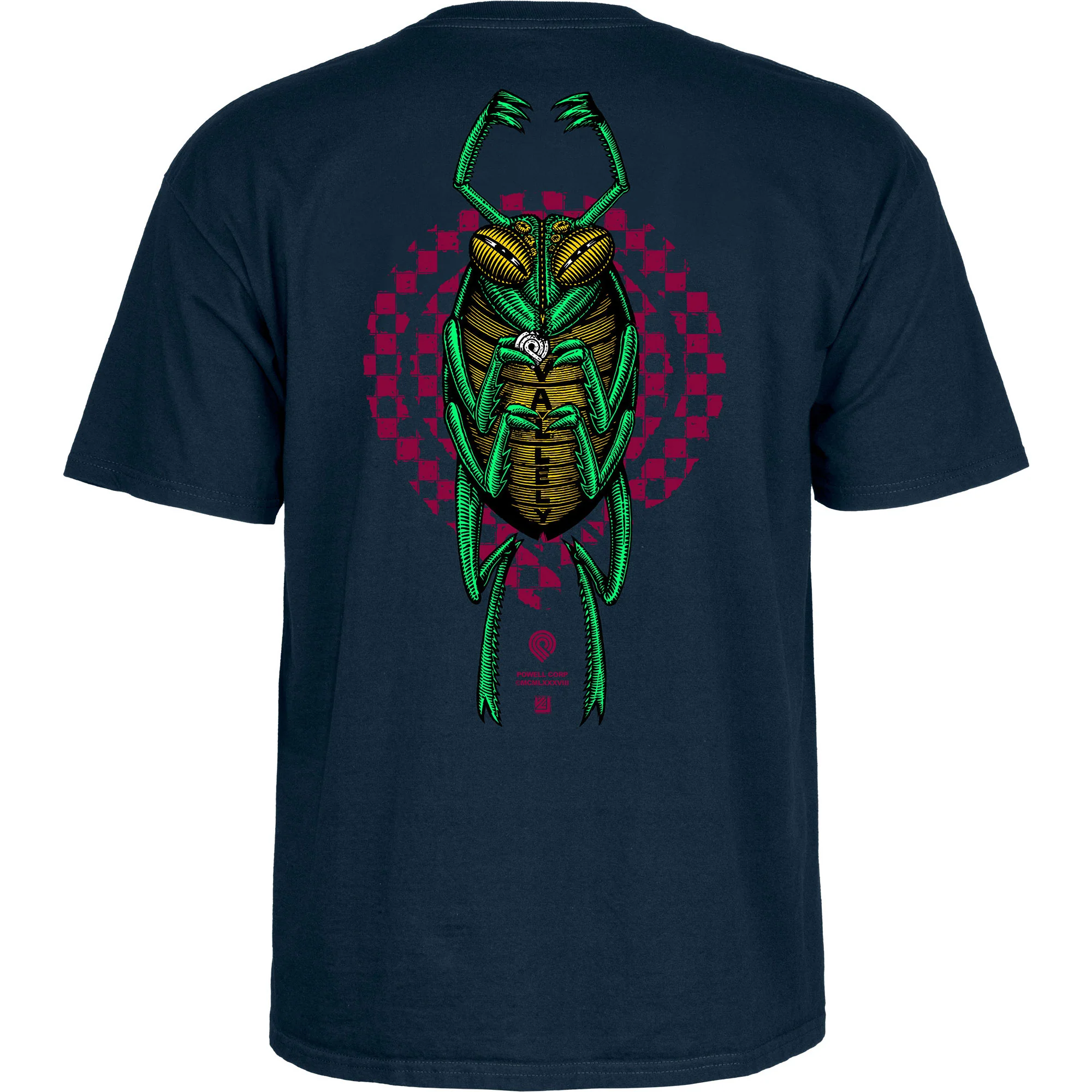 Powell Peralta Skateboard Shirt Mike Vallely Bug Navy - Image 2