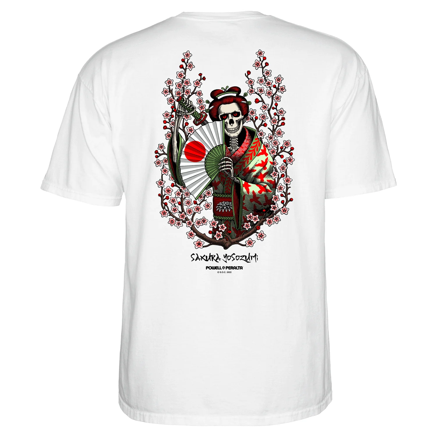 Powell Peralta Skateboard Shirt Sakura Yosozumi White - Image 2
