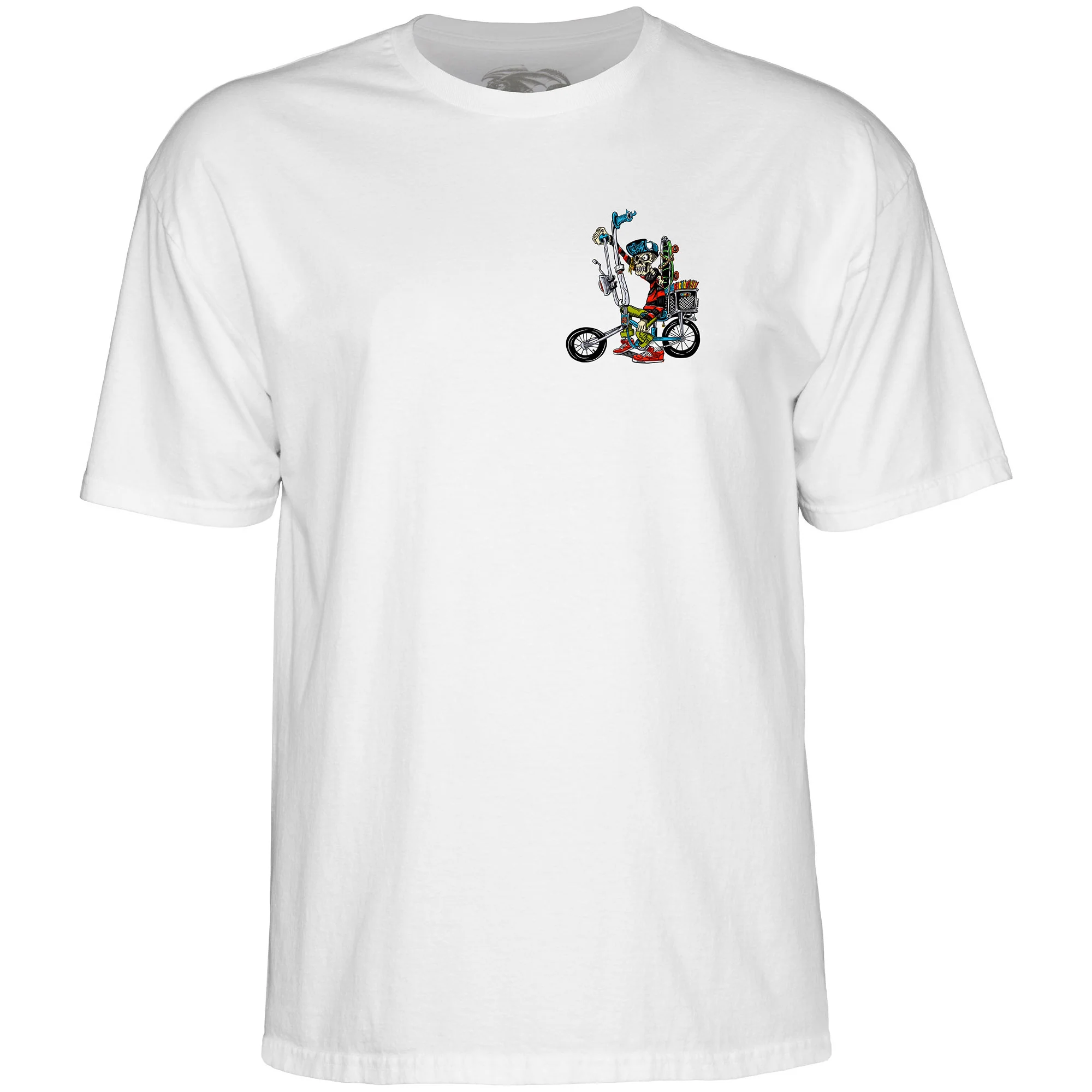 Powell Peralta Skateboard Shirt Steve Caballero Chopper Bike White - Image 3