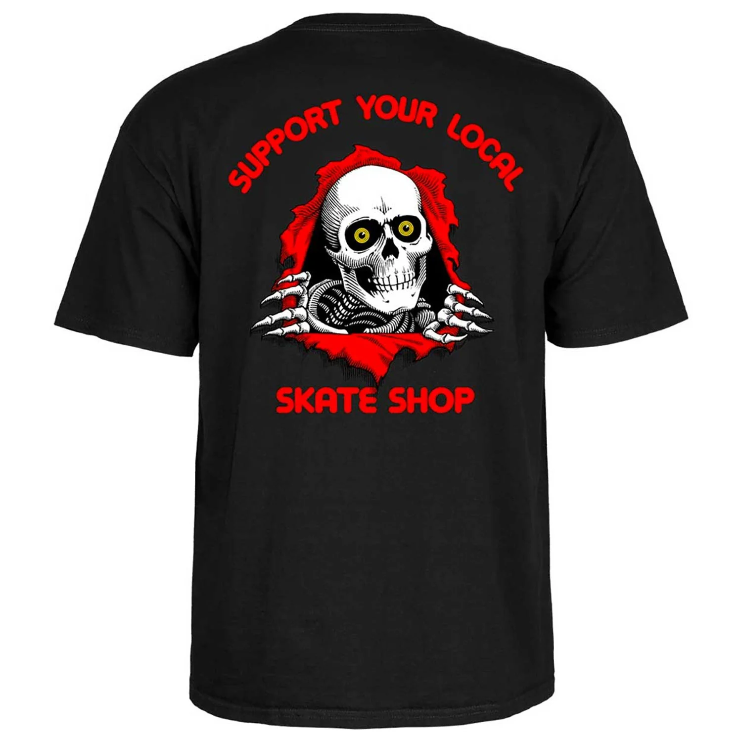 Powell Peralta Skateboard Shirt Support Your Local Skate Shop Ripper Black - Image 2