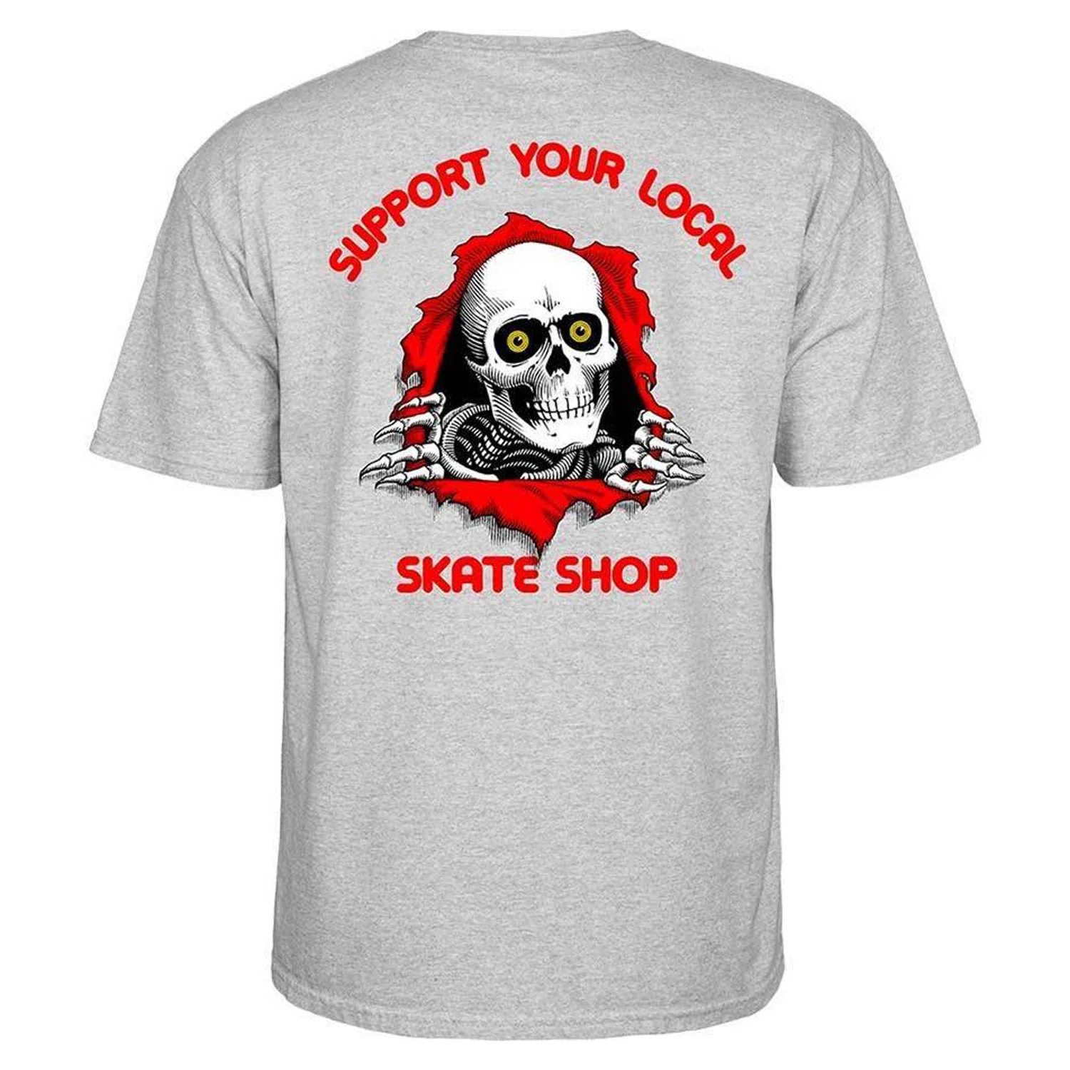 Powell Peralta Skateboard Shirt Support Your Local Skate Shop Ripper Grey - Image 2