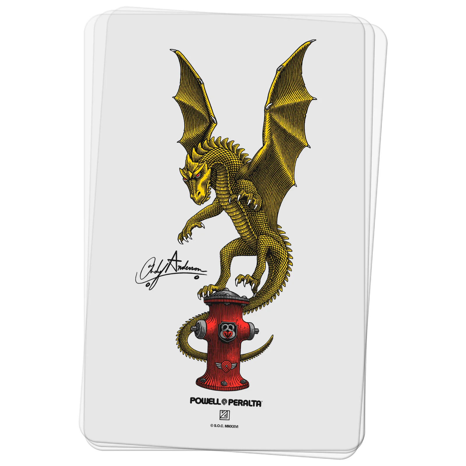 Powell Peralta Skateboard Sticker Andy Anderson Hydrant Dragon
