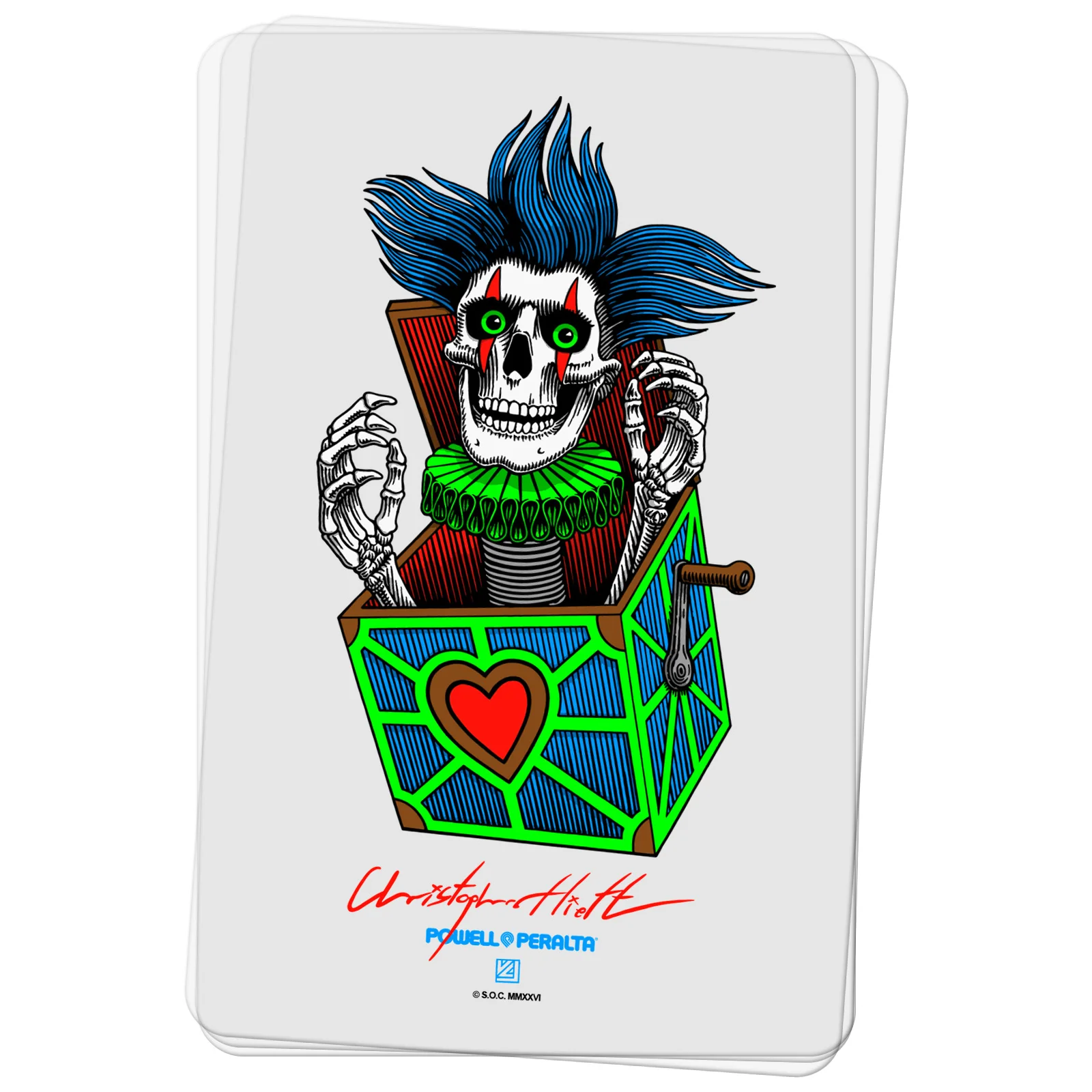 Powell Peralta Skateboard Sticker Chris Hiett Skull
