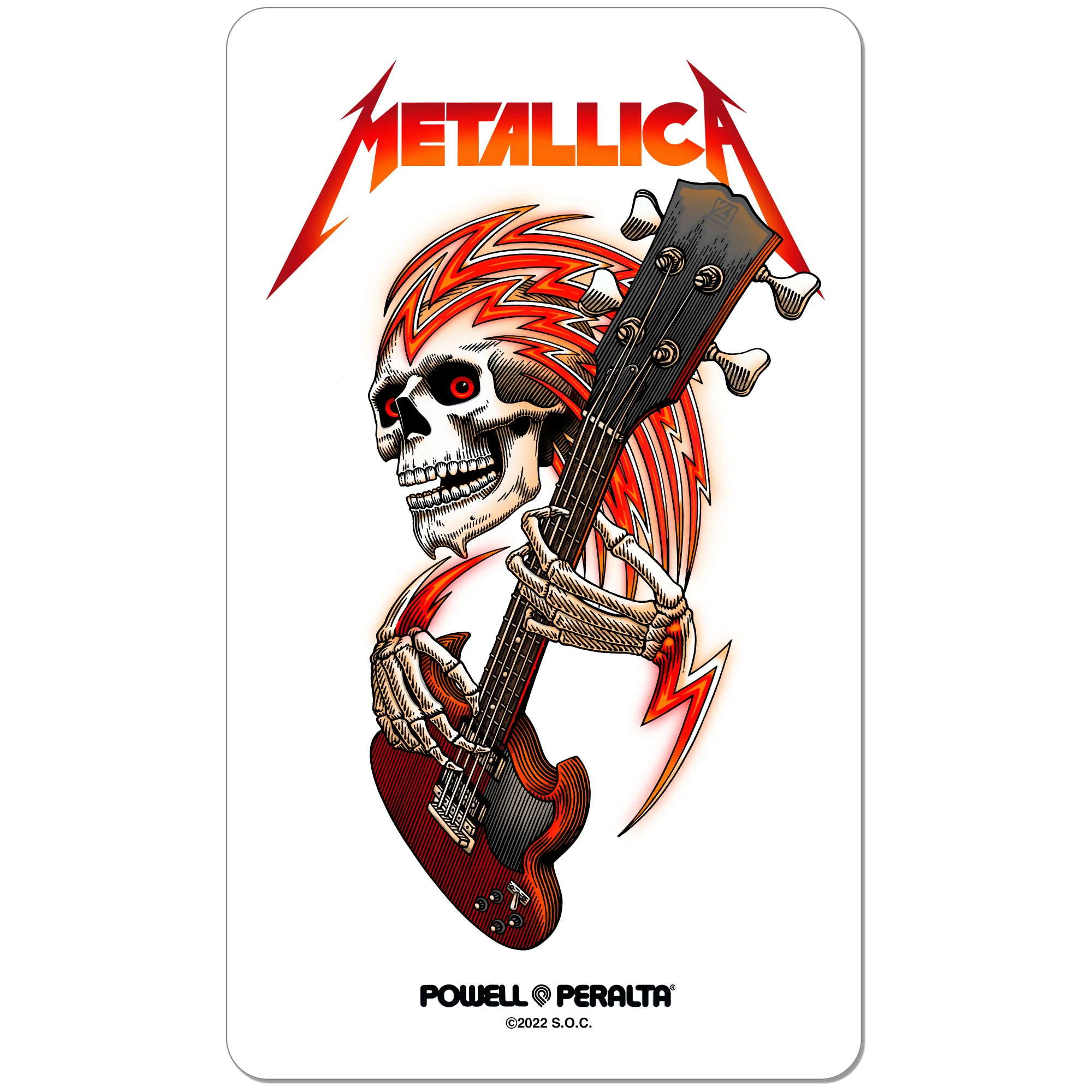 Powell Peralta Skateboard Sticker Metallica Colab Clear Mylar 3.88" x 6.5" 5-Pack - Image 2