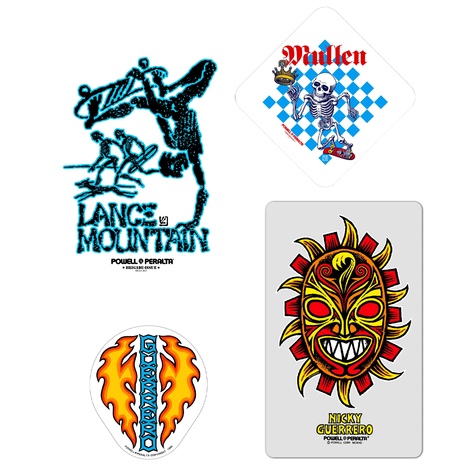 Powell Peralta Skateboard Stickers Bones Brigade 4-Pack