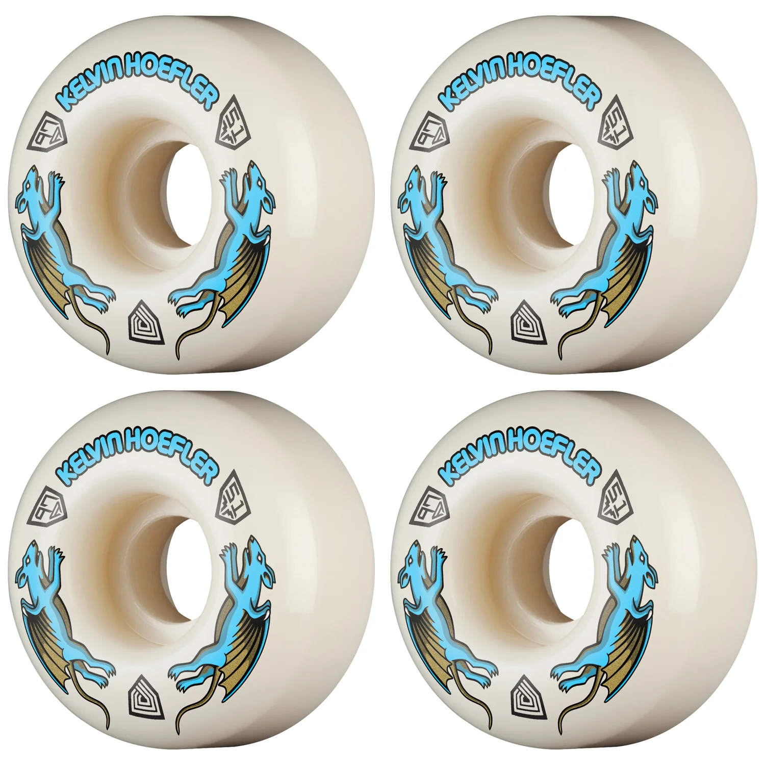 Powell Peralta Skateboard Wheels 51mm x 31mm Dragon Formula 97A AV51 Nano Rat Hoefler Off White