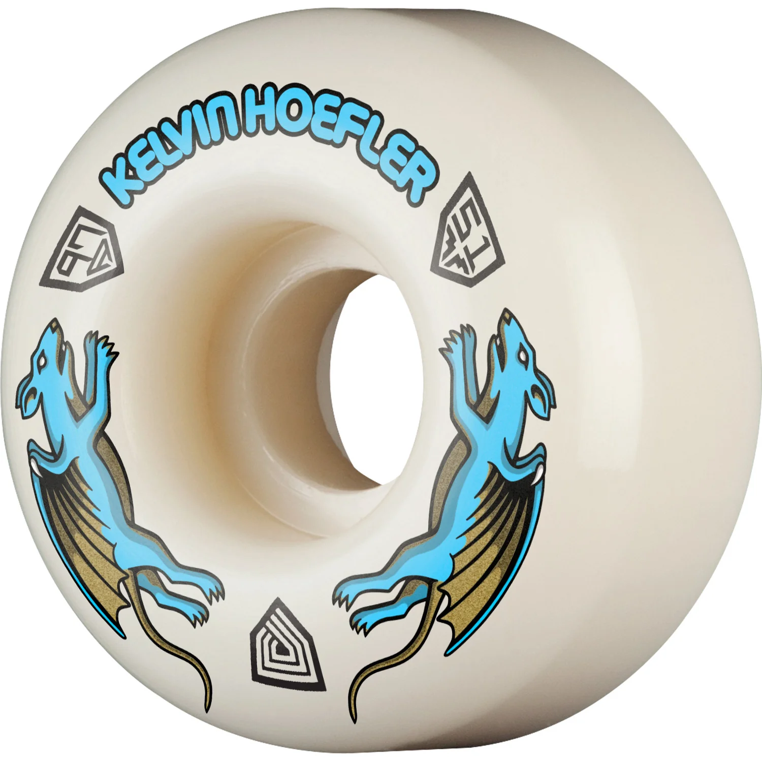 Powell Peralta Skateboard Wheels 51mm x 31mm Dragon Formula 97A AV51 Nano Rat Hoefler Off White - Image 2