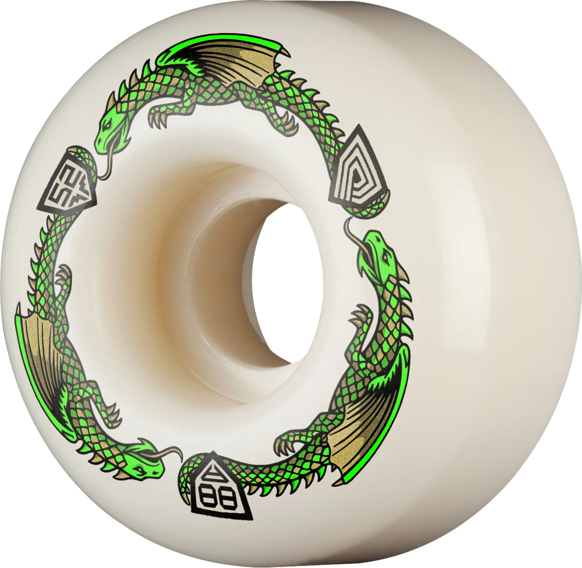 Powell Peralta Skateboard Wheels 52mm x 31mm Dragon Formula 88A V1 Shape Off White - Image 2