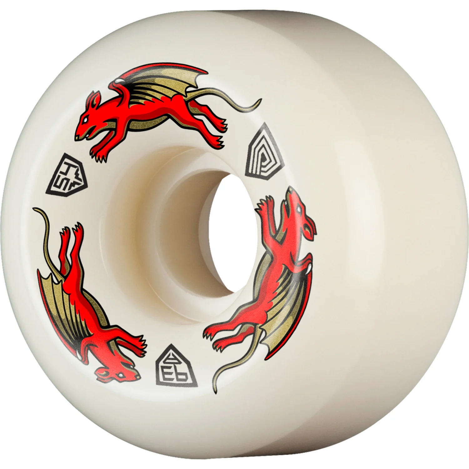 Powell Peralta Skateboard Wheels 54mm x 34mm Dragon Formula 93A AV6 Nano Rat Off White - Image 2