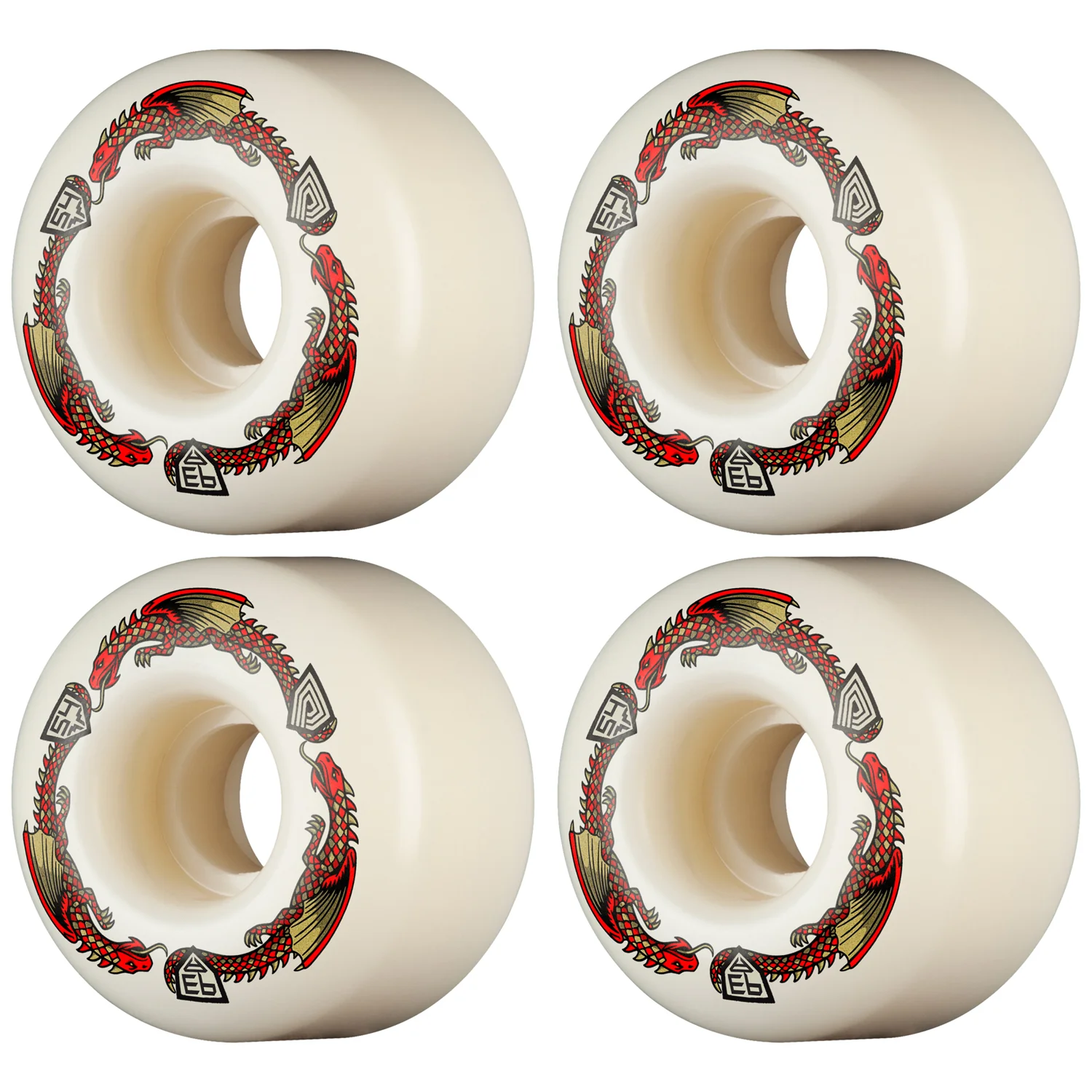 Powell Peralta Skateboard Wheels 54mm x 34mm Dragon Formula 93A V4 Shape Off White
