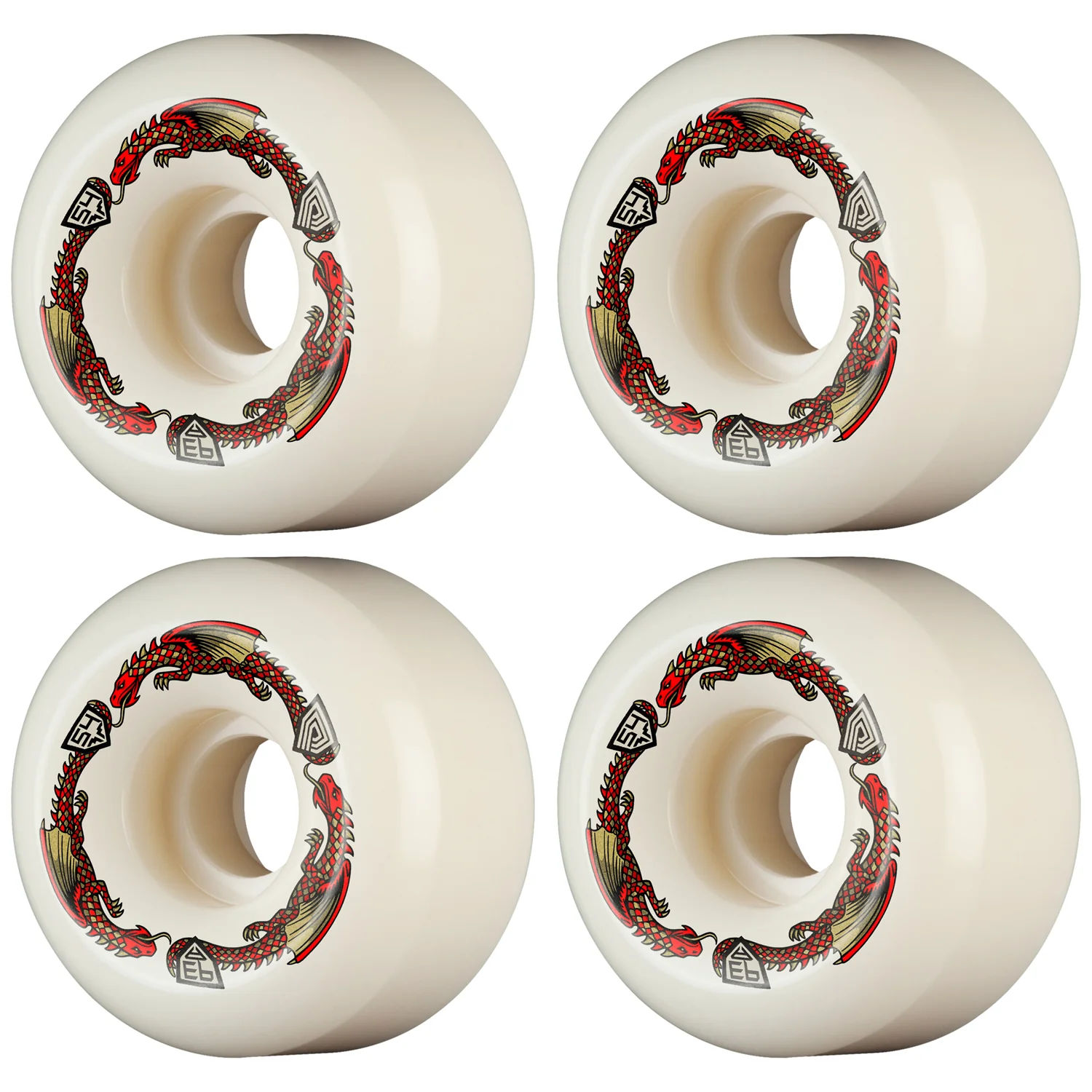 Powell Peralta Skateboard Wheels 54mm x 34mm Dragon Formula 93A V6 Shape Off White