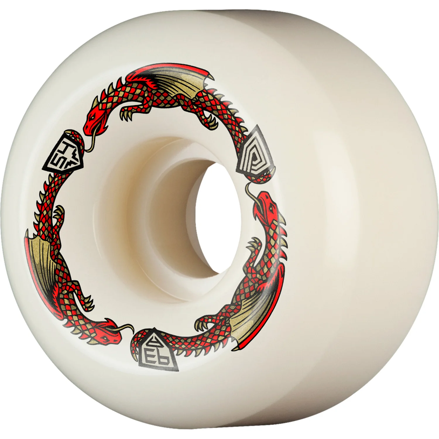 Powell Peralta Skateboard Wheels 54mm x 34mm Dragon Formula 93A V6 Shape Off White - Image 2